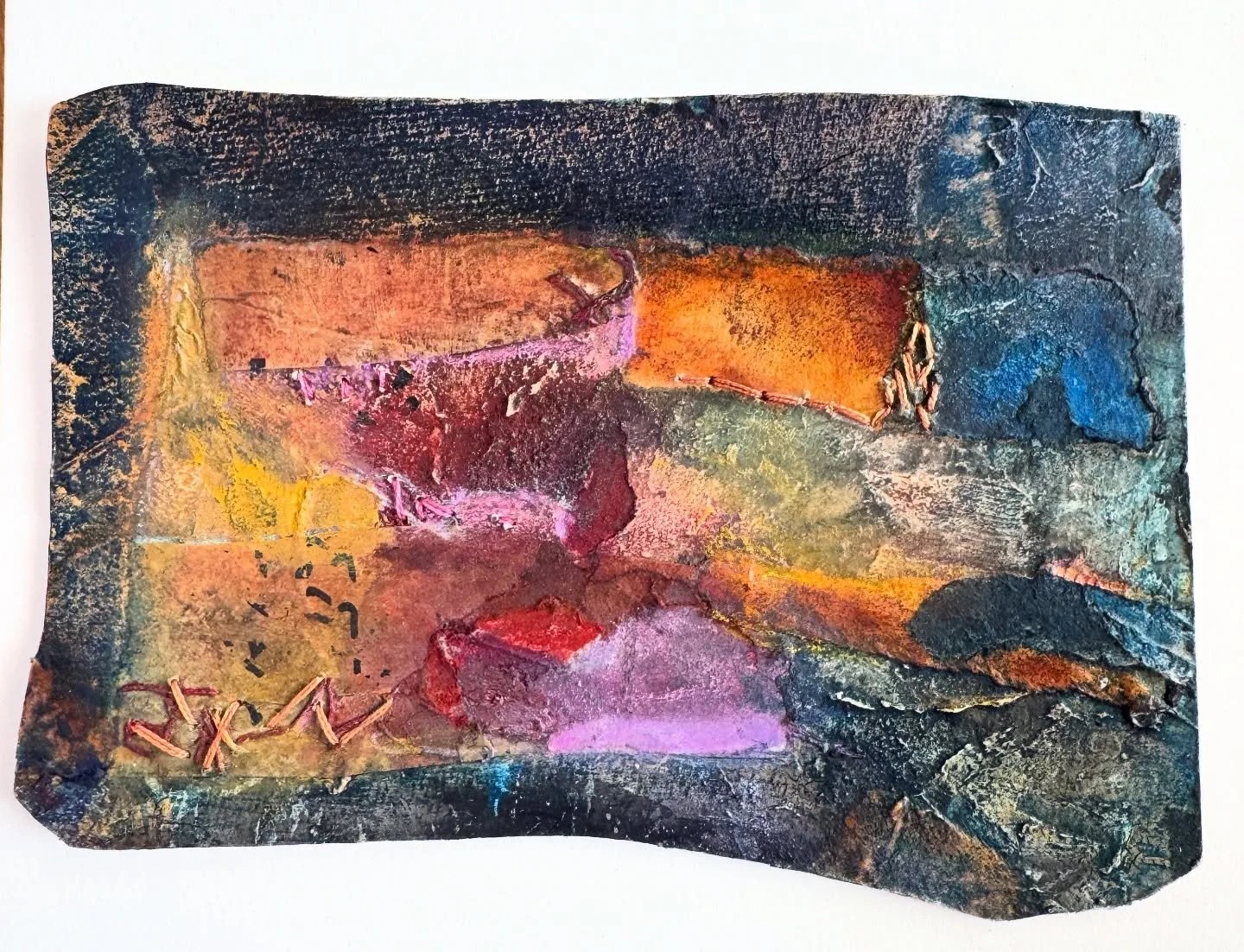7 x 6 inches
Paint, pencil, thread on paper

A small mixed media work exploring surface, texture, and connection through layered color and stitching.

#abstractart #mixedmedia #paintingprocess #contemporaryart #artcollector #artlovers #modernart #stu