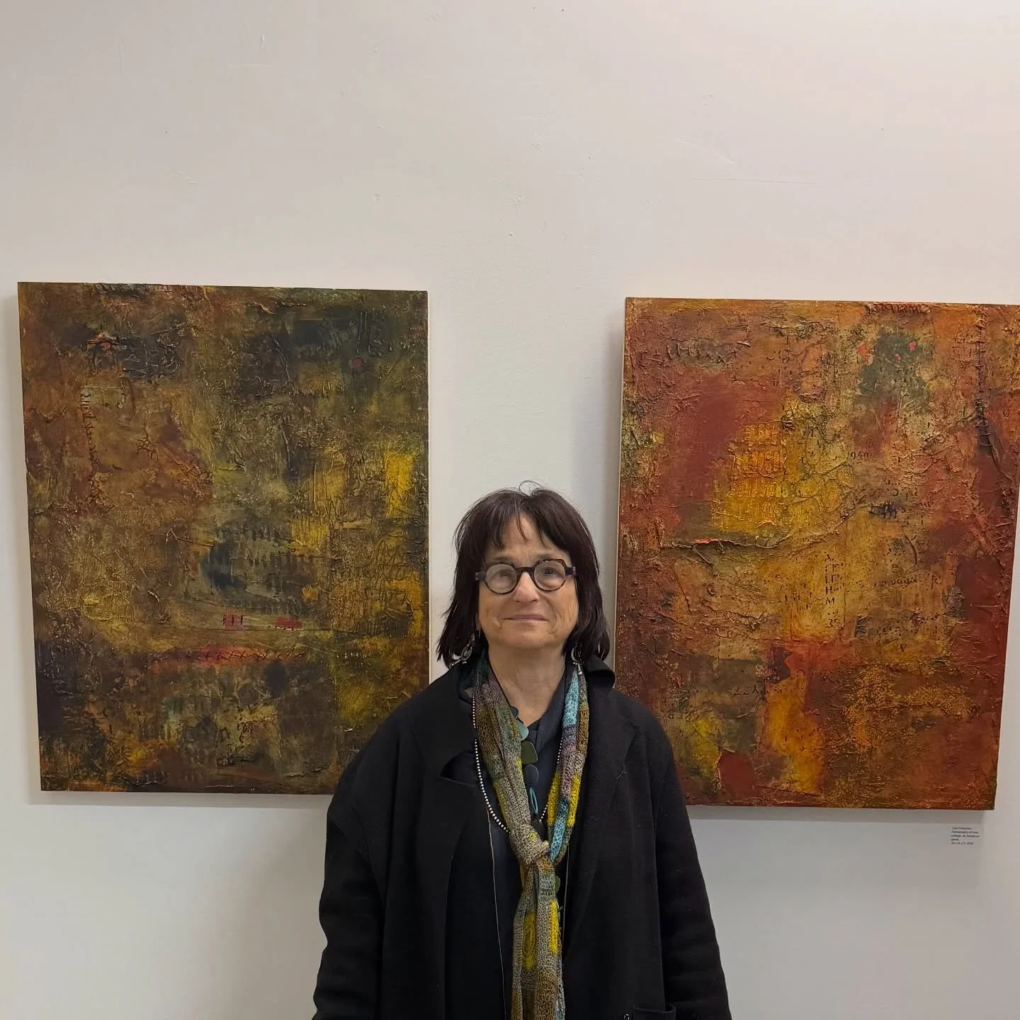 Picked up my work from Drawing Rooms in Jersey City today. Always wild how different the pieces feel once they&rsquo;re out of the studio&mdash;the stitched, burned, layered surfaces catch the light in new ways. Grateful these paintings had time out 