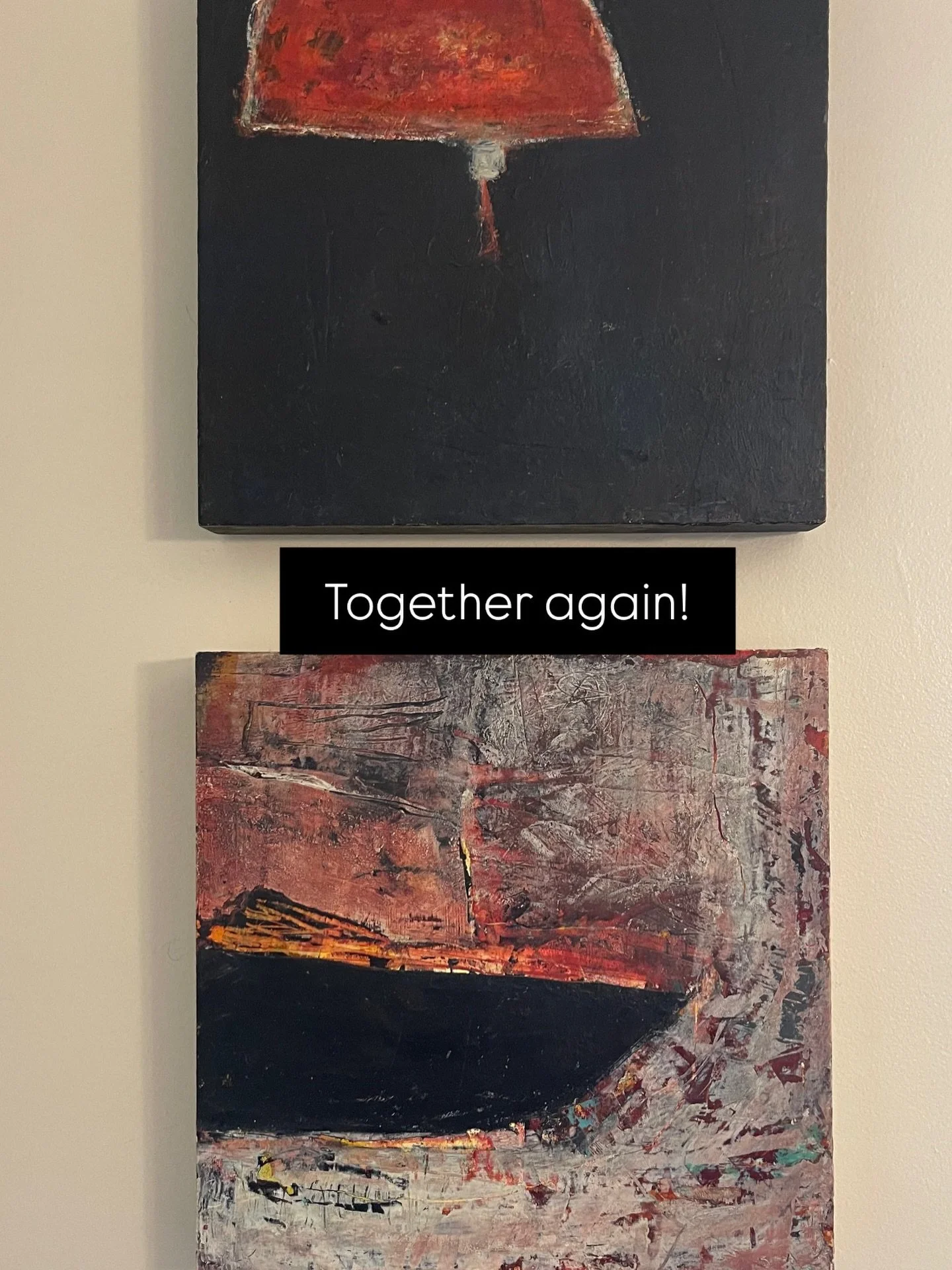 Thrilled that these two pieces ended up with same  collector. They were part of a series that included boat imagery, bags and portals.
I have more at my website ! 12x12  oil on panel
#artcollector #collectart #artforyourhome #oilandcoldwaxpainting #c