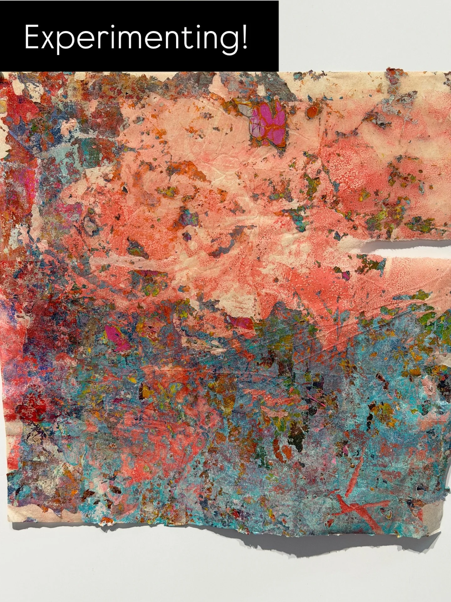 Lately I&rsquo;ve been letting myself wander&mdash;no plan, no map, just following color, pressure, accident, and the places where things almost fall apart.

Experimenting isn&rsquo;t a side path in my practice&hellip; it is the path. Every torn edge