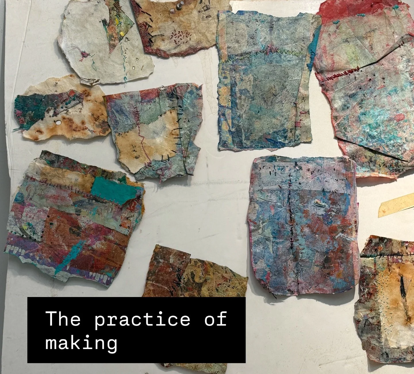 What I keep coming back to lately is this:

The work doesn&rsquo;t come from one piece.
It comes from many.

From repetition.
From attention.
From allowing things to build, fall apart, and build again.

These are fragments, studies, small works &mdas