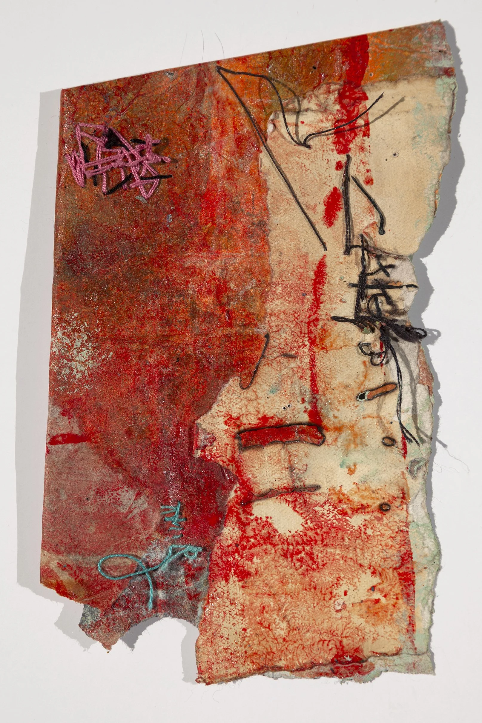 Fault, Mixed media on paper 8.5" x 5"