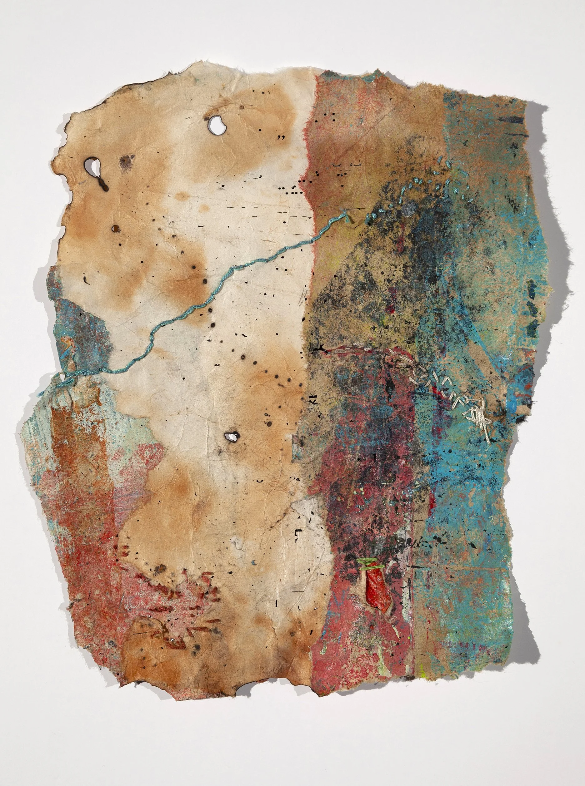 Cross Current, Mixed media on paper 12.5" x 9.5"