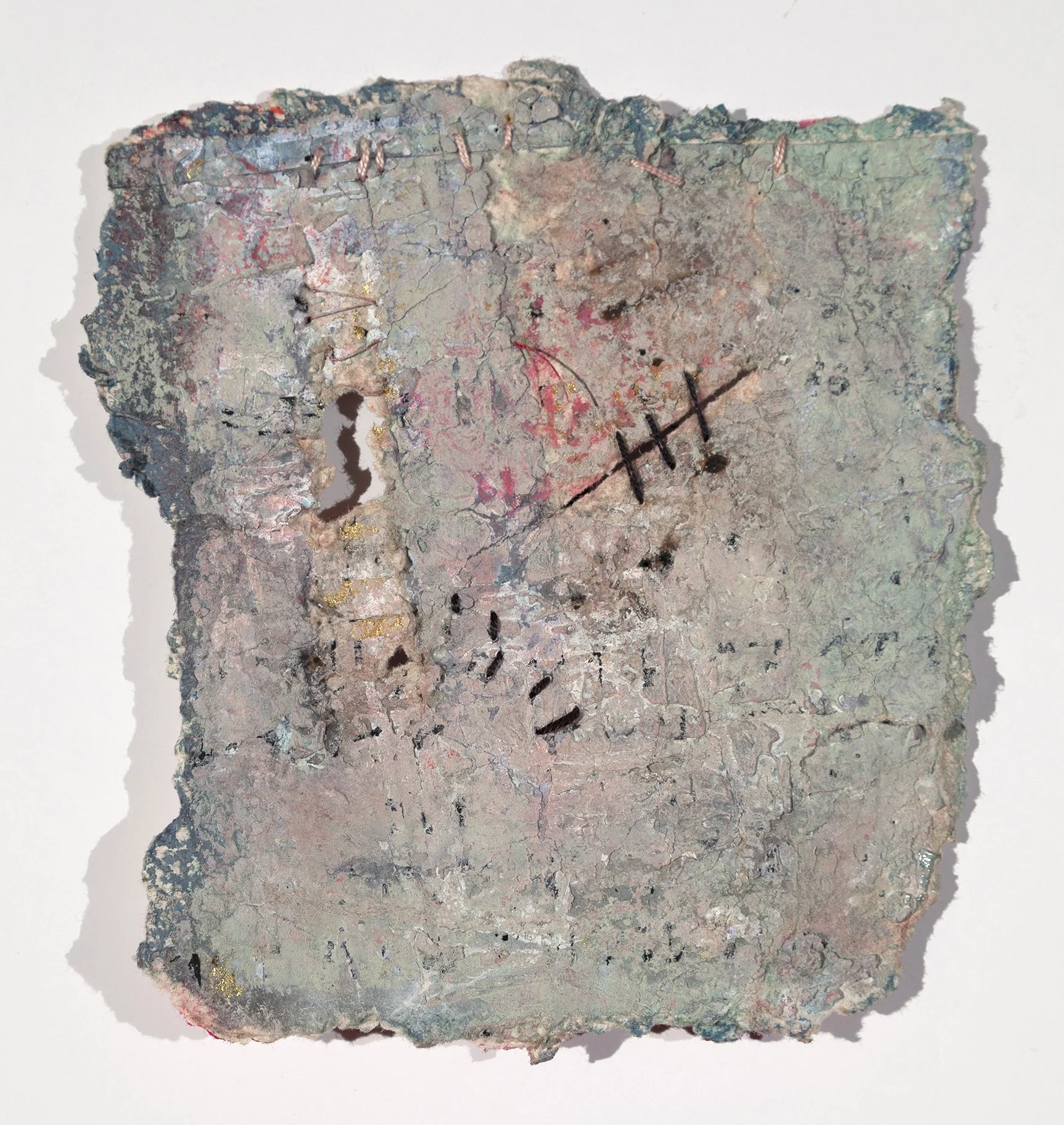 Residual, Mixed media on paper 7" x 6"