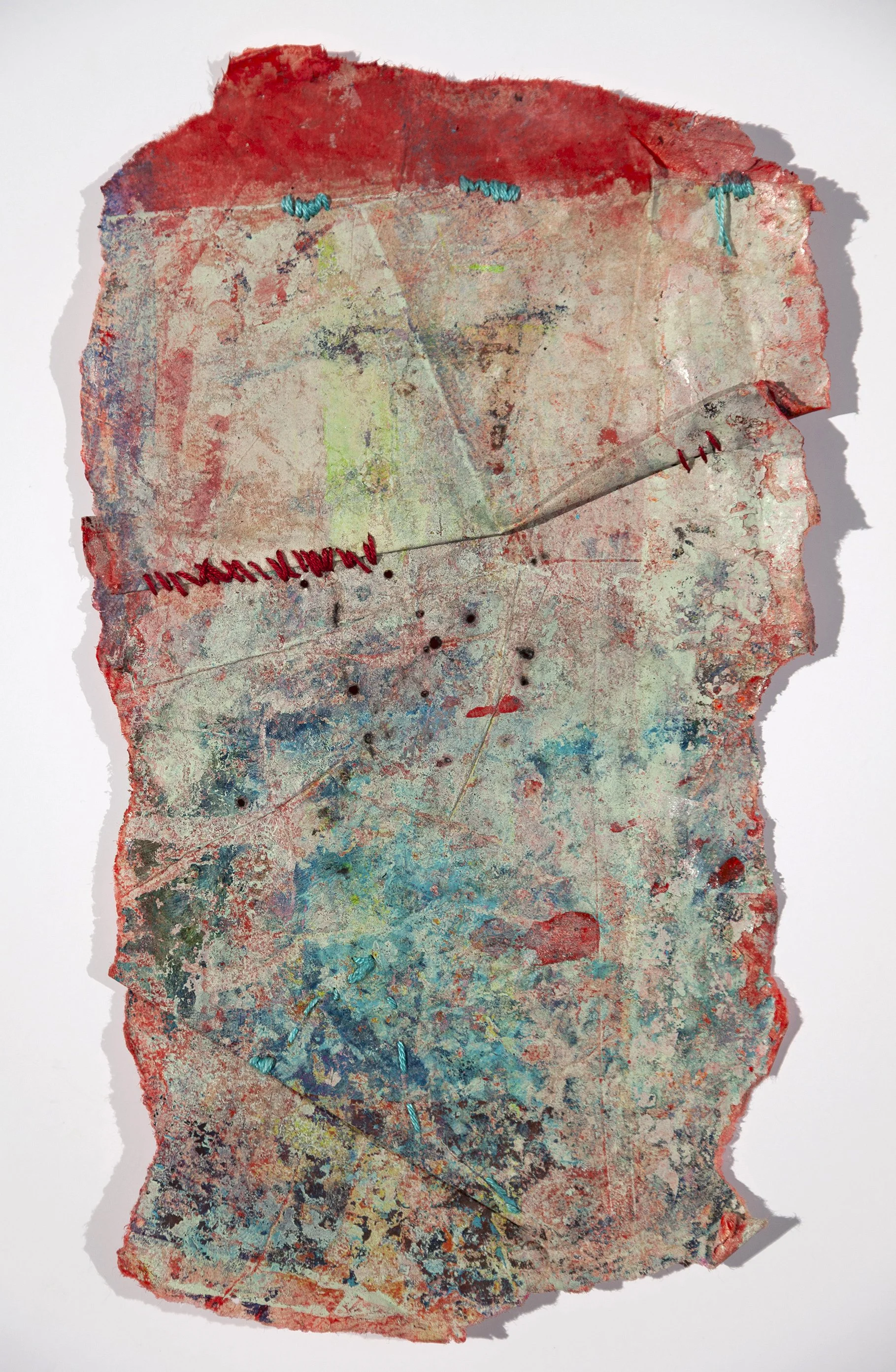 Marked Time, Mixed media on paper 14 "x 8"