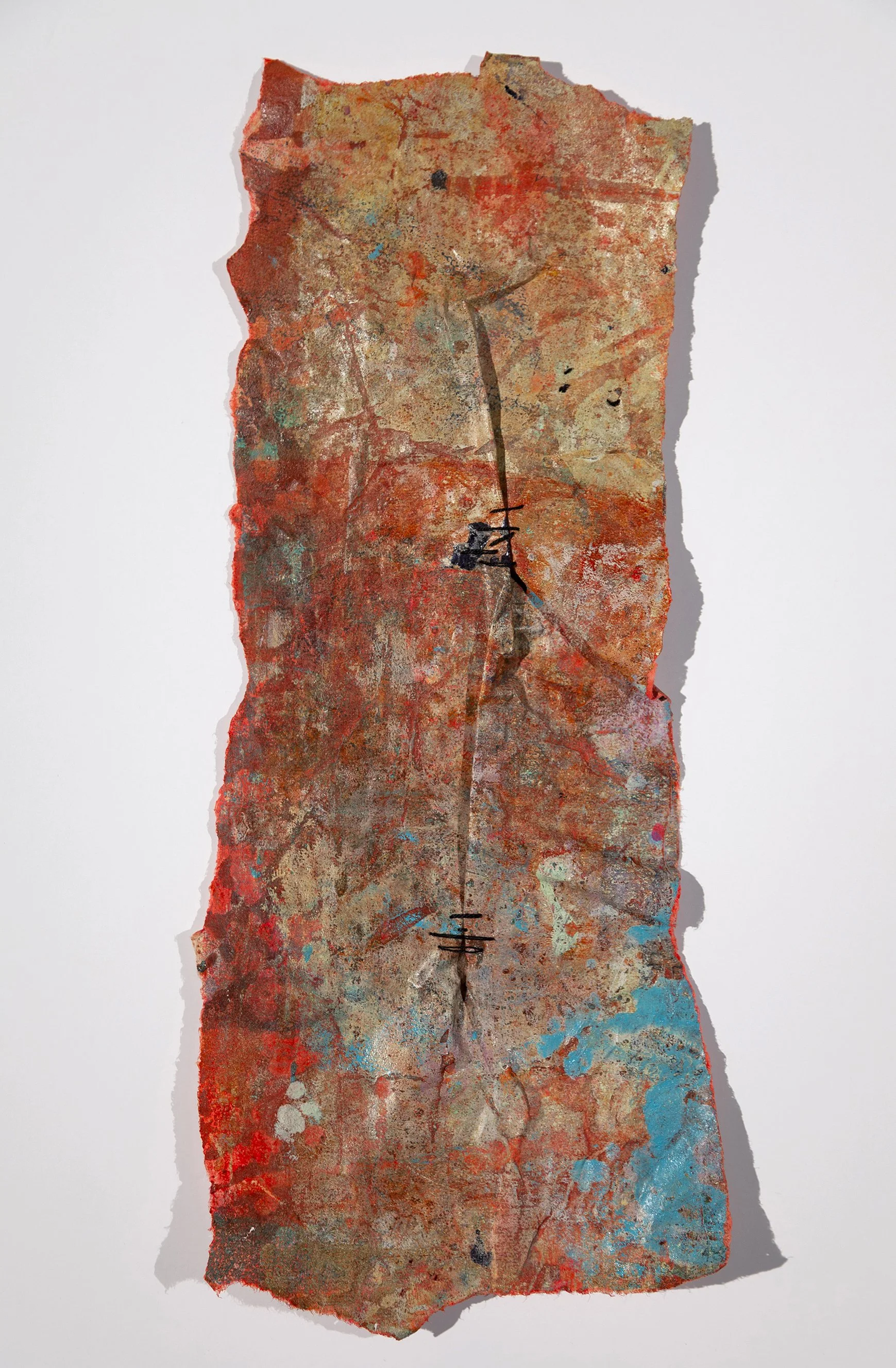 Spine, Mixed media on paper 15” x 6”
