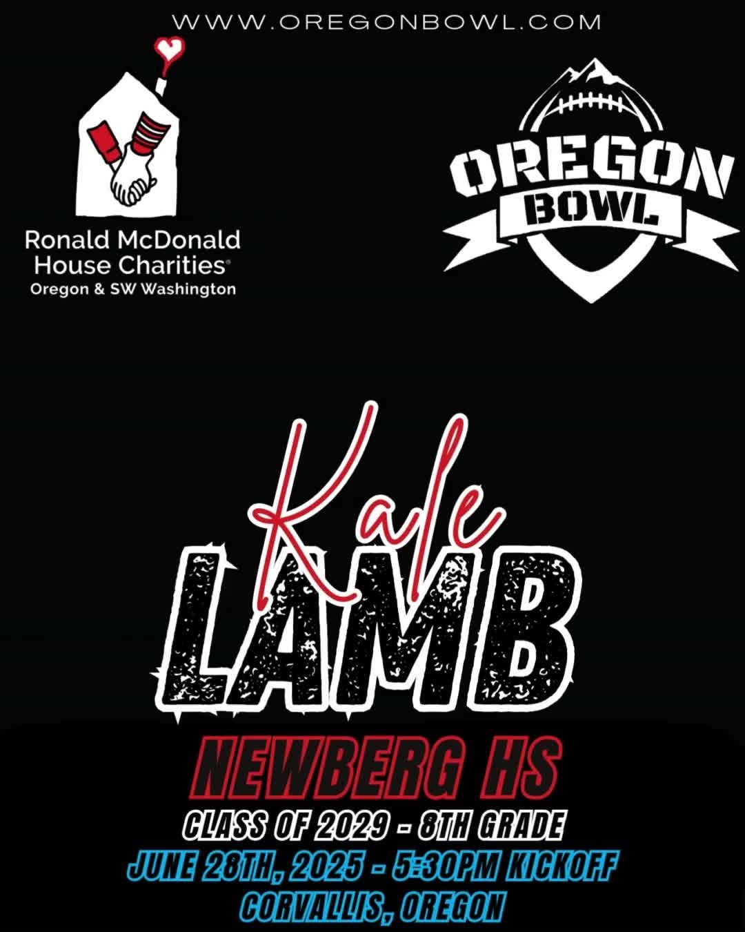 Congratulations RB/LB Kale Lamb on being selected for the 2025 8th grade Oregon Bowl!
.
Join us as we celebrate the best athletes in the state June 28th at the Oregon Bowl!