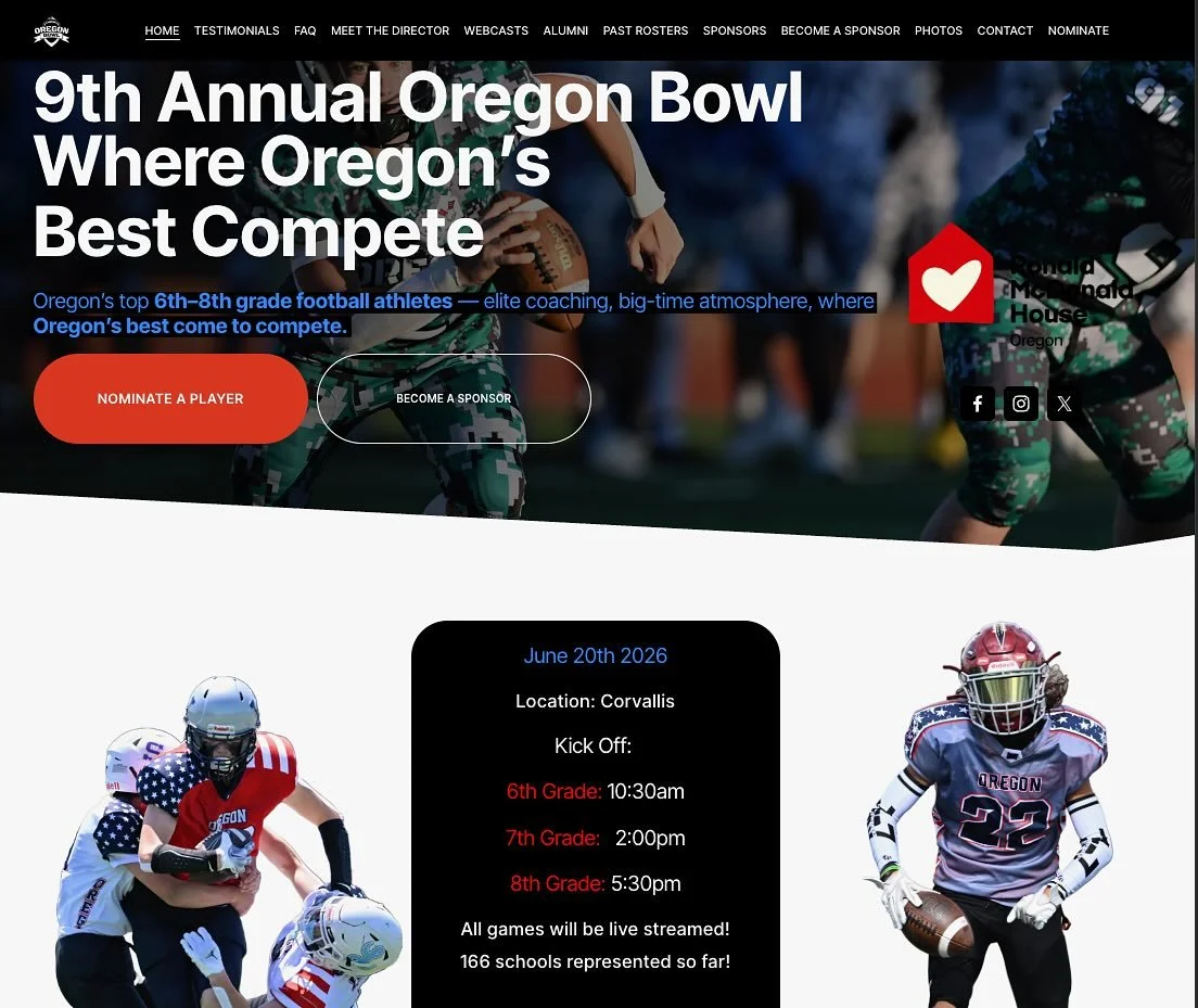 🚨 Oregon &mdash; We&rsquo;re live! 🚨
The updated Oregon Bowl website is ready!
.
📣 New event details
🎥 2024 &amp; 2025 highlight videos
🏈 Nomination links
❤️ Community impact with RMHC Oregon
📸 New media + sponsorship info
.
Explore everything 