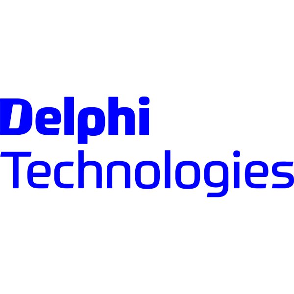 Delphi Technologies logo in blue text on a white background.