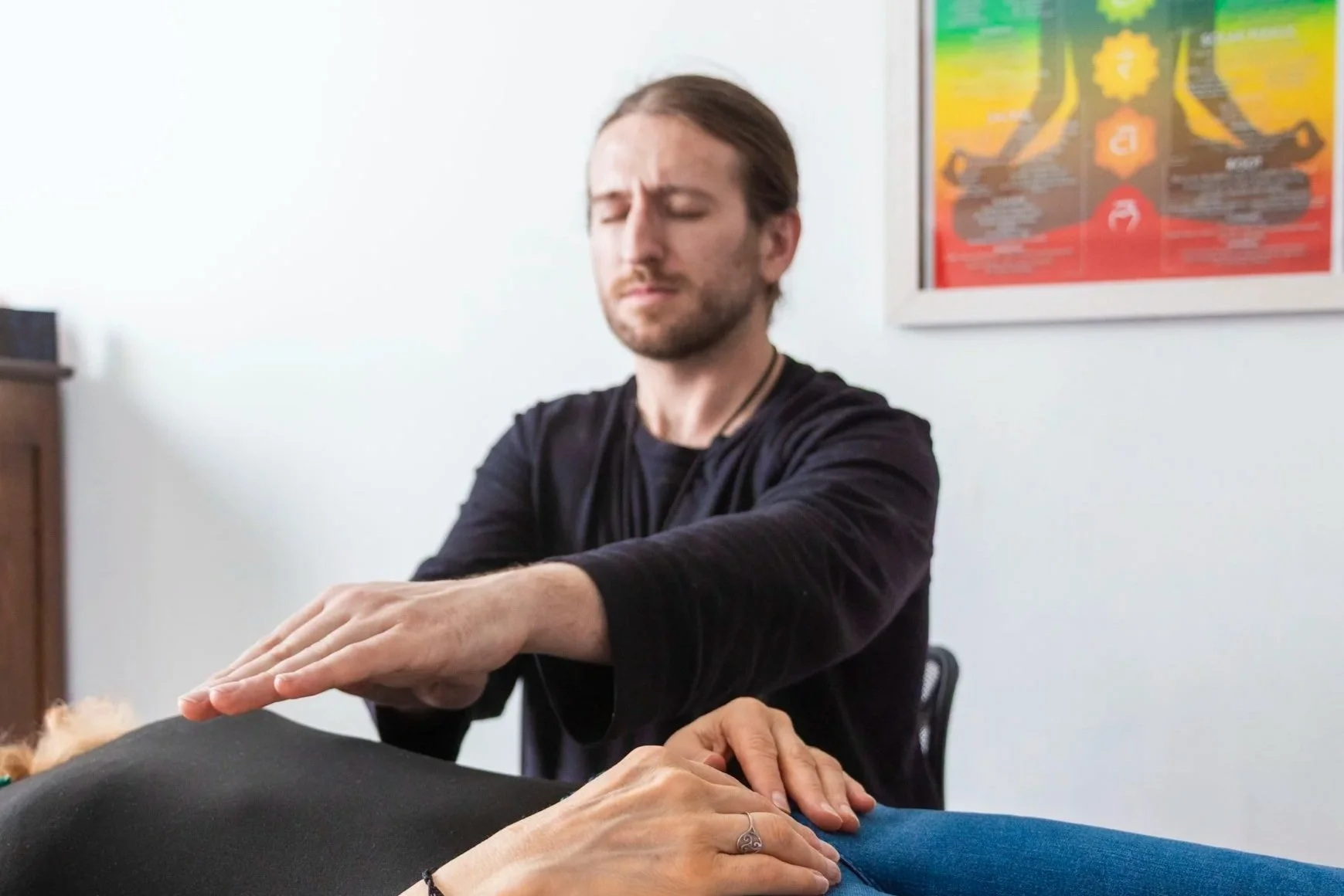 Visual representation of stress reduction after a series of Reiki treatments.