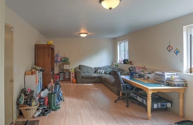 Before of the bonus room, pre Murphy bed and built-ins