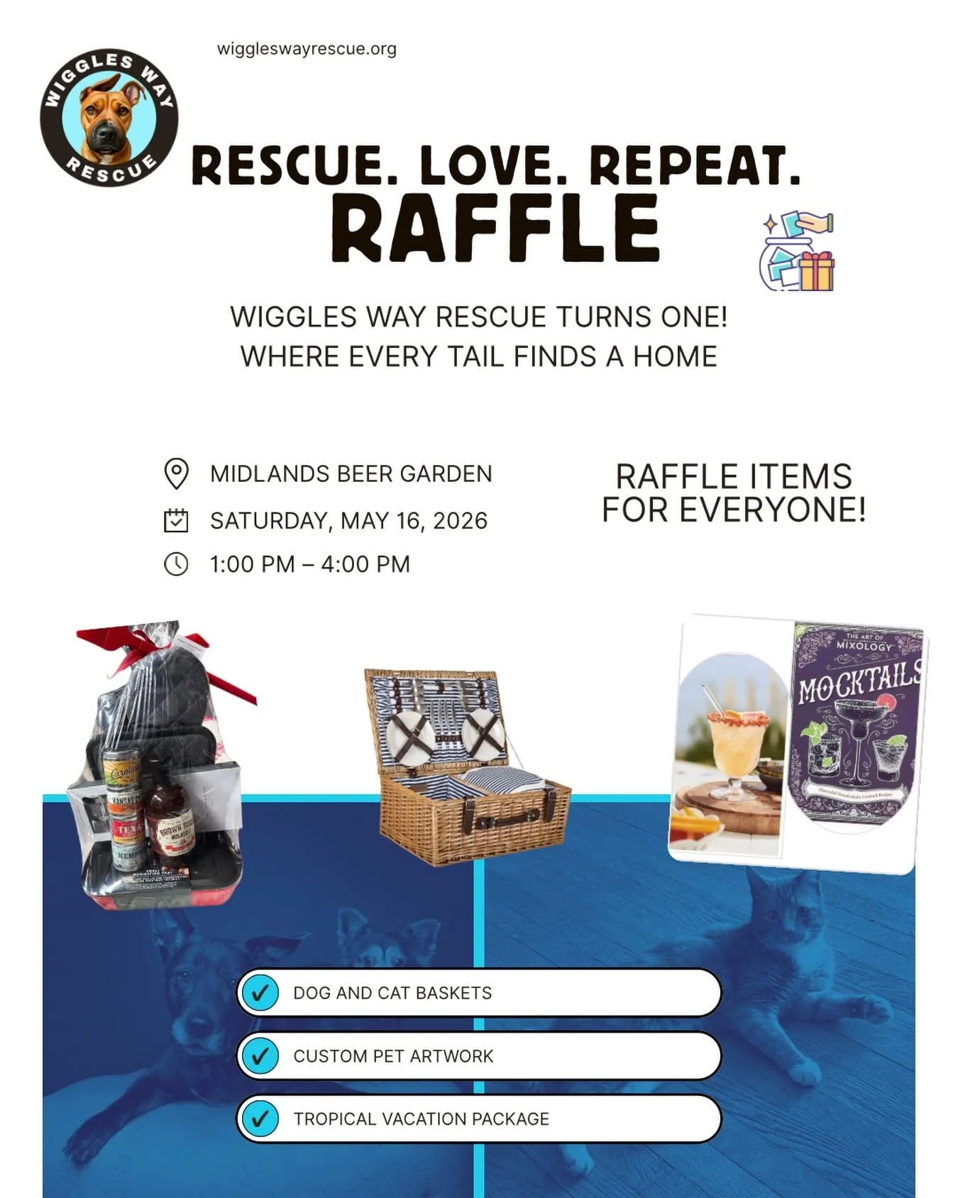 🎉 WE&rsquo;RE TURNING ONE &mdash; AND CELEBRATING BIG! 🐾🩵

One year of rescue. One year of second chances. One year of YOU showing up for animals who needed it most.

Now it&rsquo;s time to celebrate&hellip; and we&rsquo;re doing it Wiggles Way st