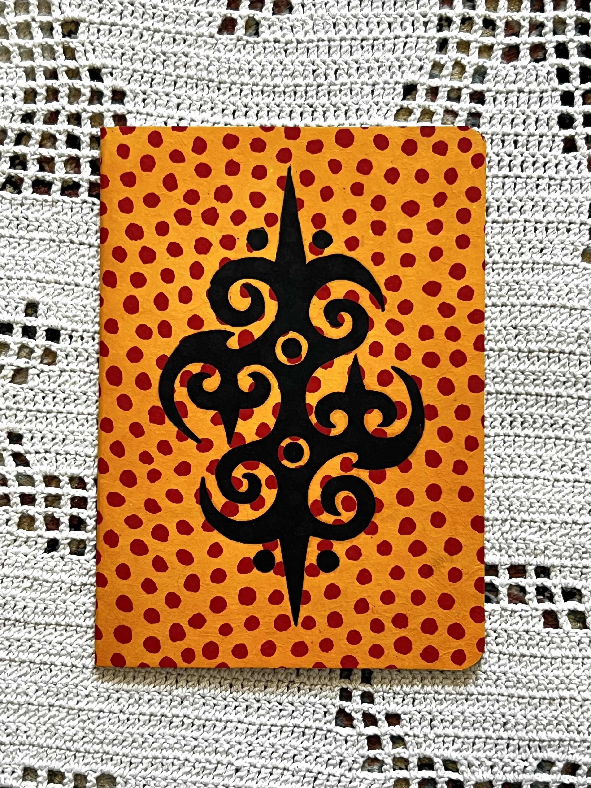 Handmade A5 Notebook — Borneo Linocut #08