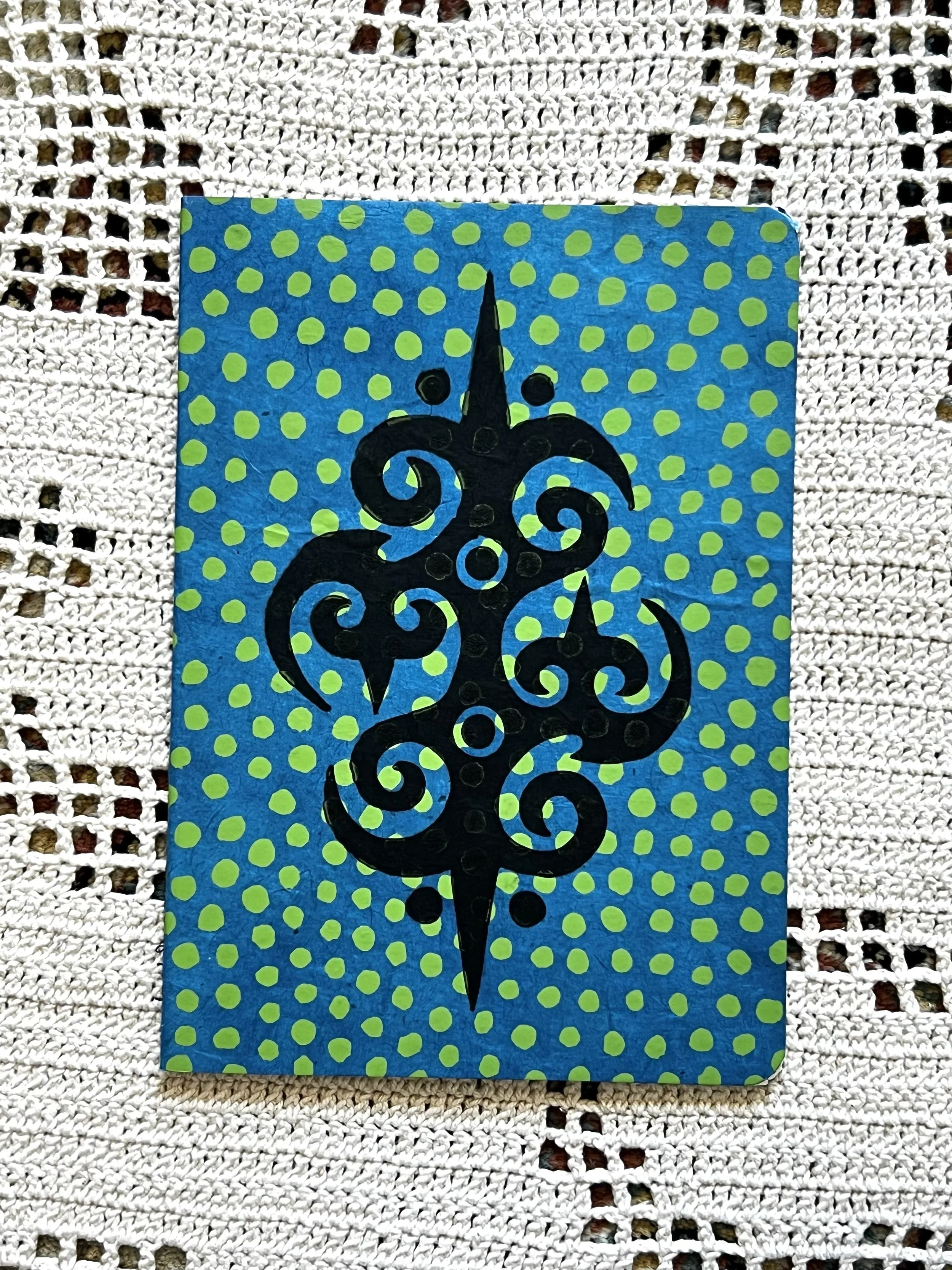 Handmade A5 Notebook — Borneo Linocut #04
