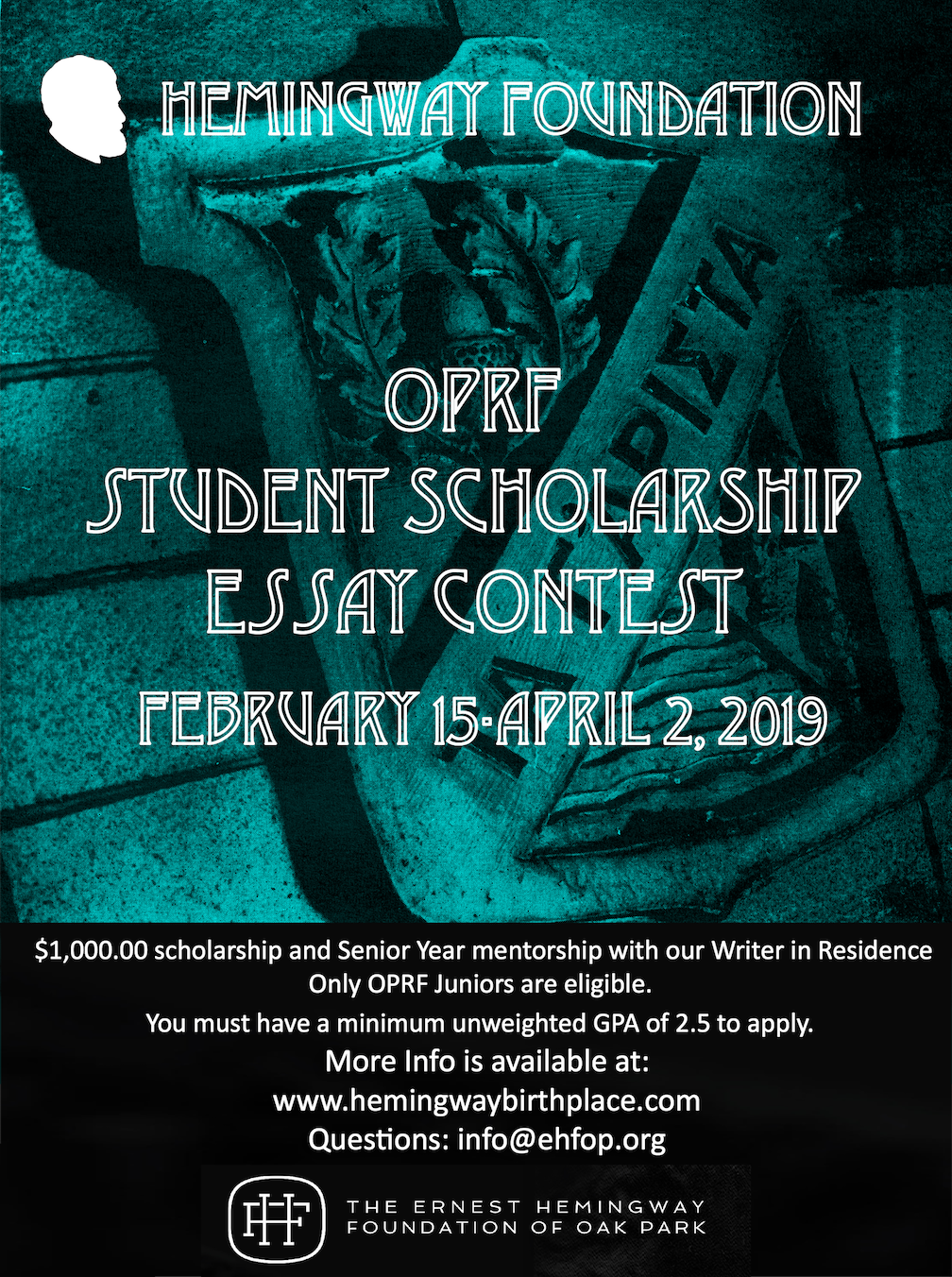 EHFOP announces the overall winner and finalists for the 2019 Hemingway Foundation OPRF Scholarship Essay Contest