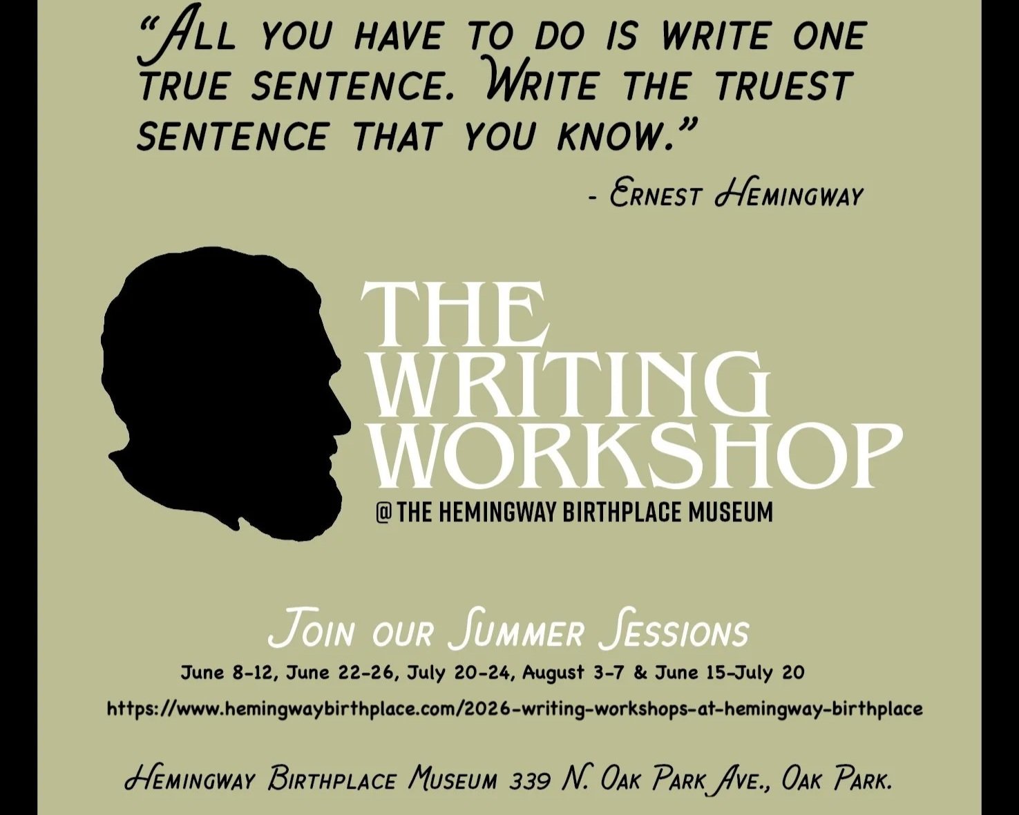 Youth Fiction Writing Workshops for 6th, 7th-8th, 9th-12th grade levels, June thru August

