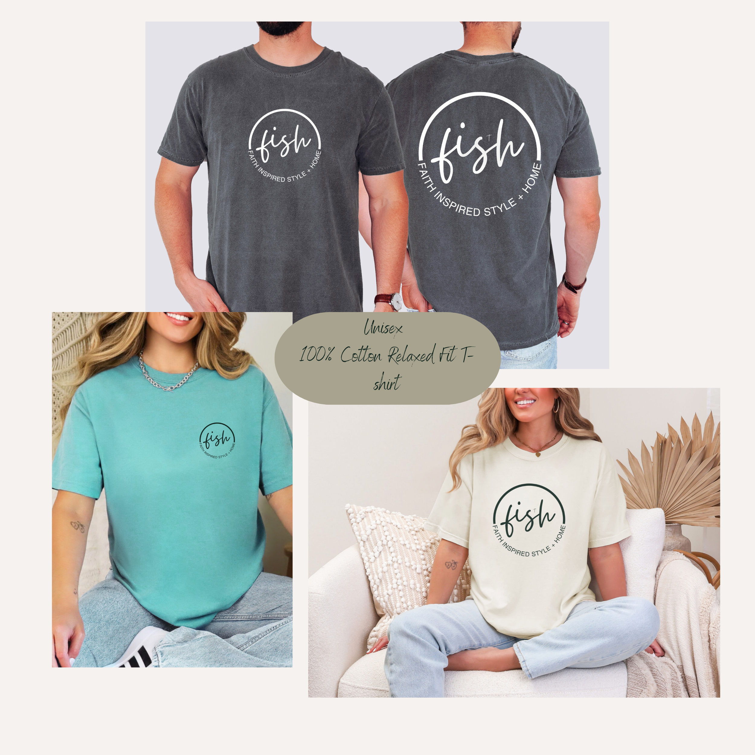 Custom, Unisex 100% Cotton Relaxed-fit T-Shirt
