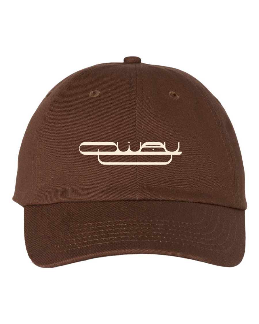 Black Dad Hat with Cream Linear Sketch Logo