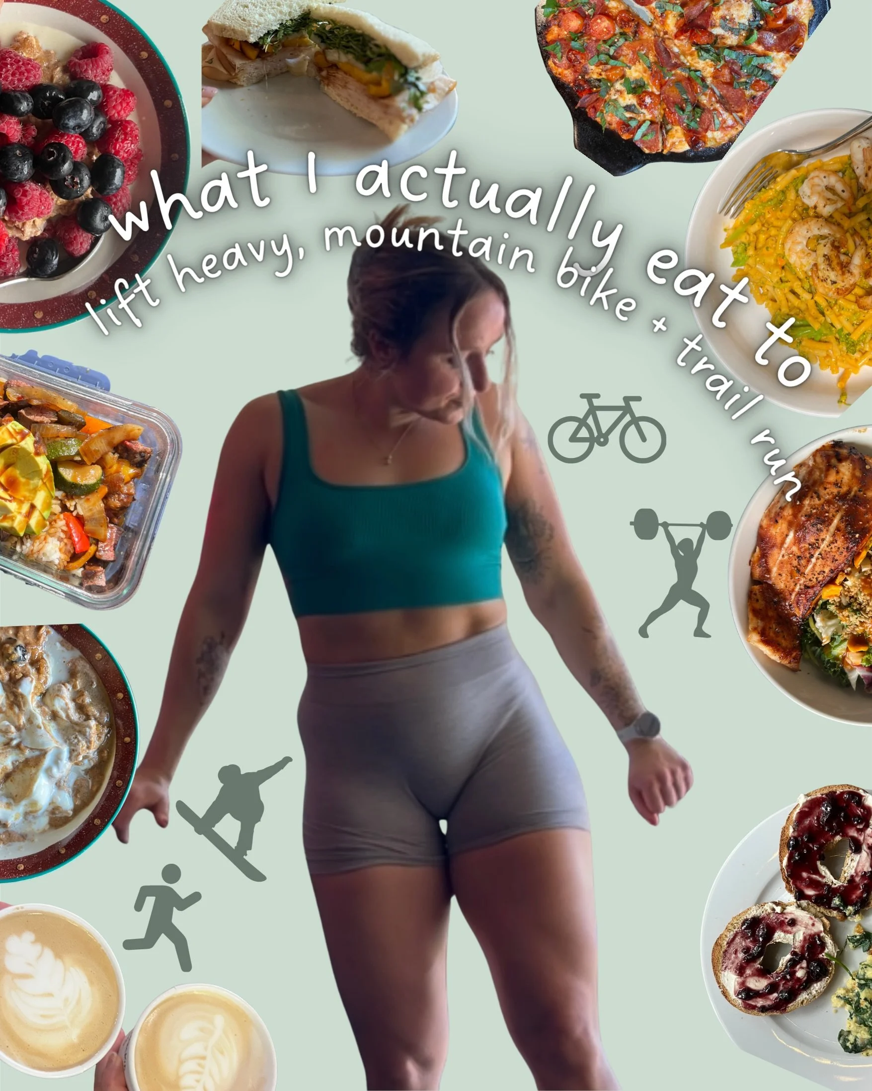These are some of my staple meals and snacks that help me fuel heavy lifting, mountain biking, trail running, and a generally active life🏃&zwj;♀️🏋️&zwj;♀️🚵&zwj;♀️💃🪩

A lot of women are trying to train hard, recover well, build muscle, improve pe