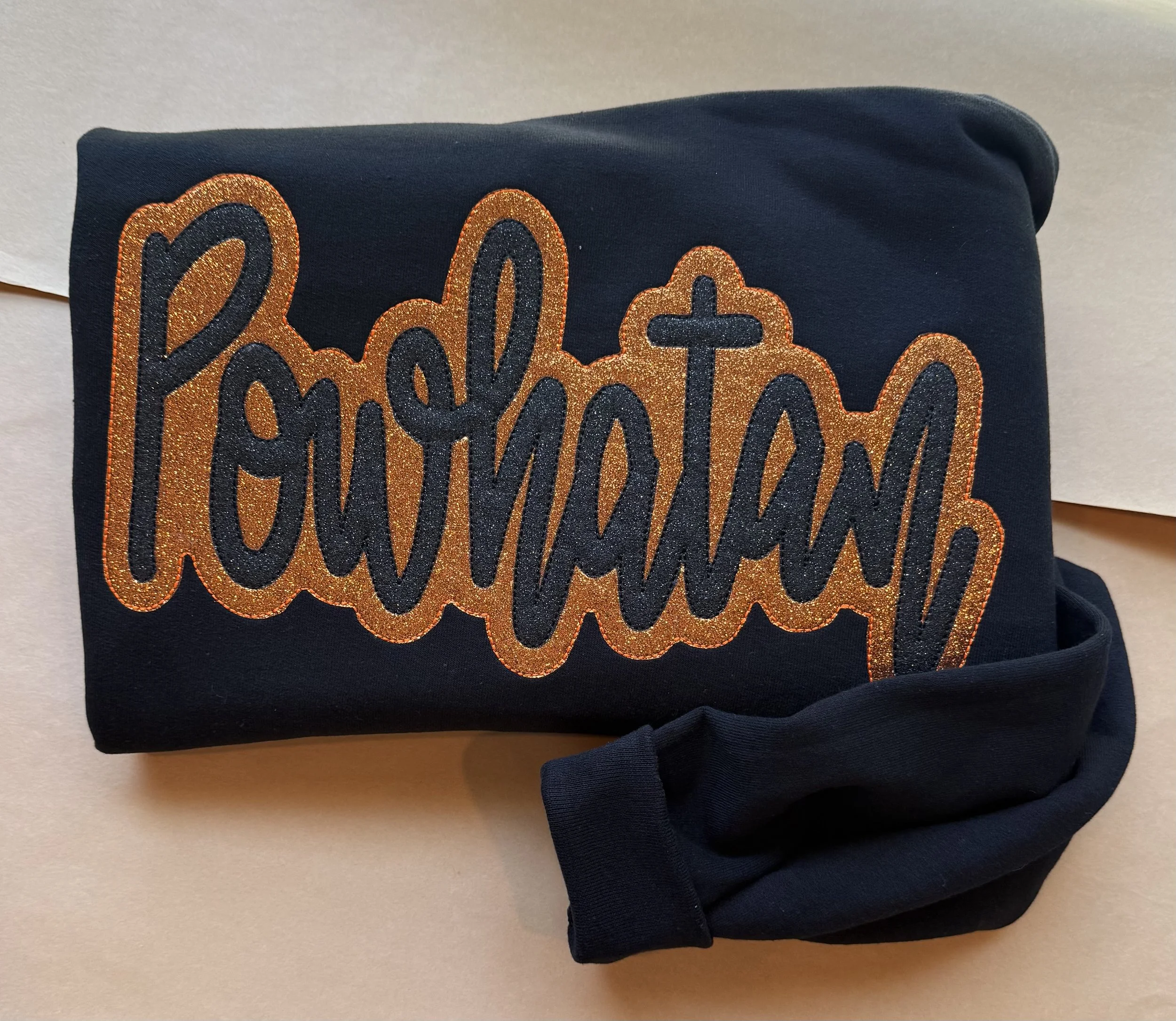 Powhatan Double Appliqué Glitter Crewneck