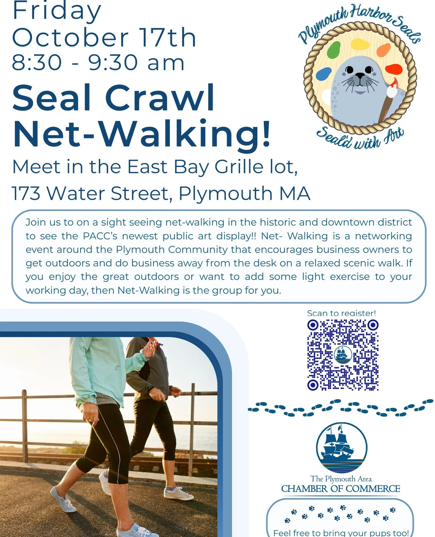 🚶&zwj;♂️✨ Get outdoors and network! Join us for October Net-Walking through historic downtown Plymouth and check out the Chamber&rsquo;s newest public art display.⁠
⁠
Net-Walking is a relaxed, scenic way for business owners to connect, get some ligh
