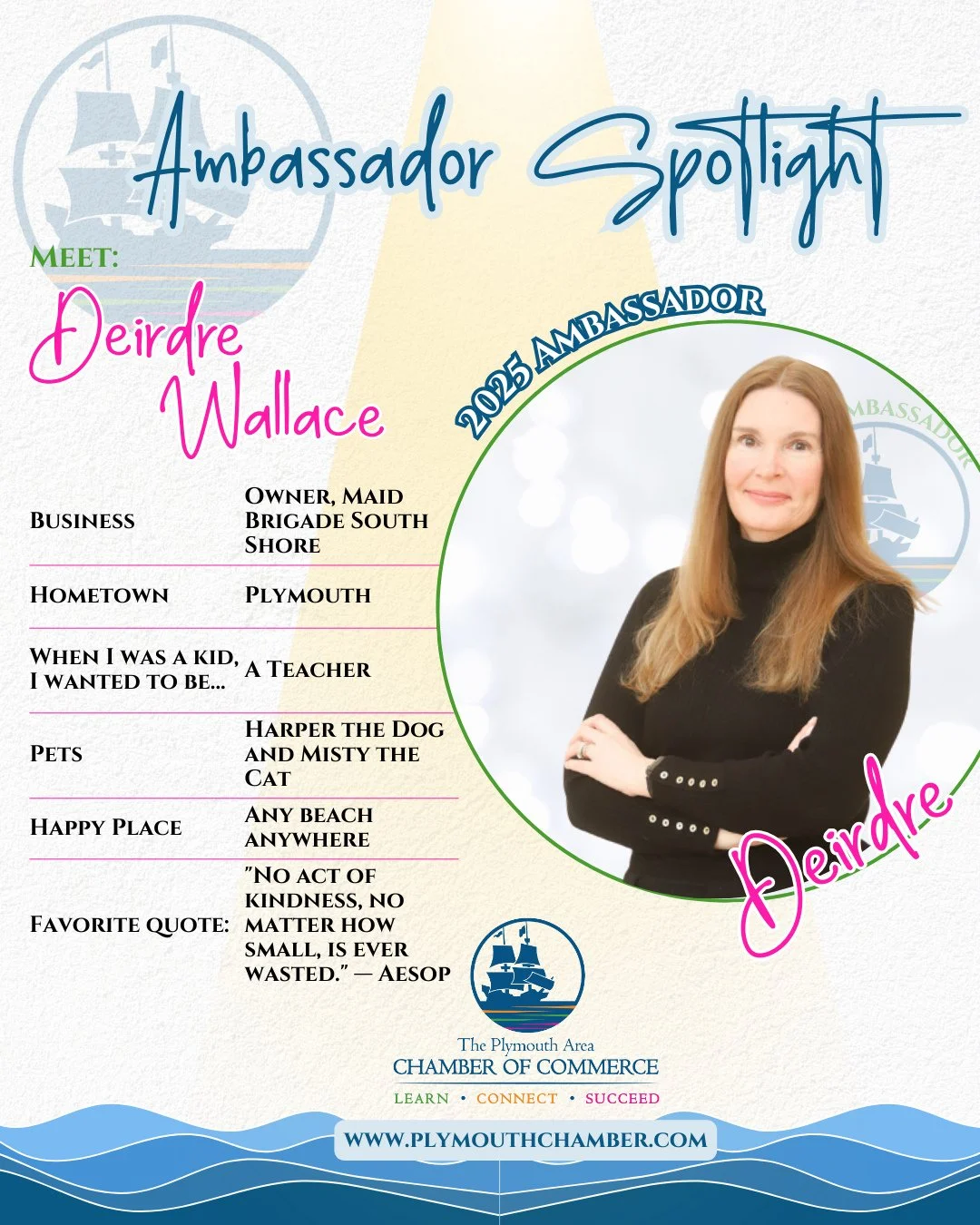 🎉🐾 Happy Birthday to Deirdre Wallace &mdash; Plymouth&rsquo;s own, beach lover, and proud pet mom to Harper the dog &amp; Misty the cat! 🐶🐱 Wishing you sandy toes, salty air, and all the birthday love! 🌊☀️
