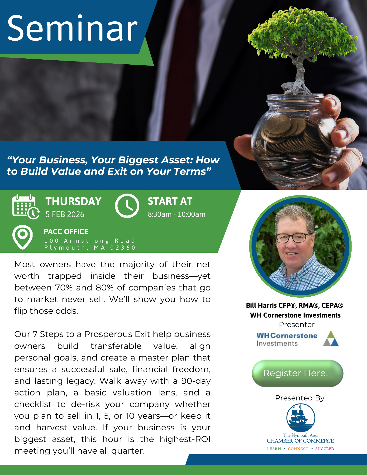 “Your Business, Your Biggest Asset: How to Build Value and Exit on Your Terms” Seminar