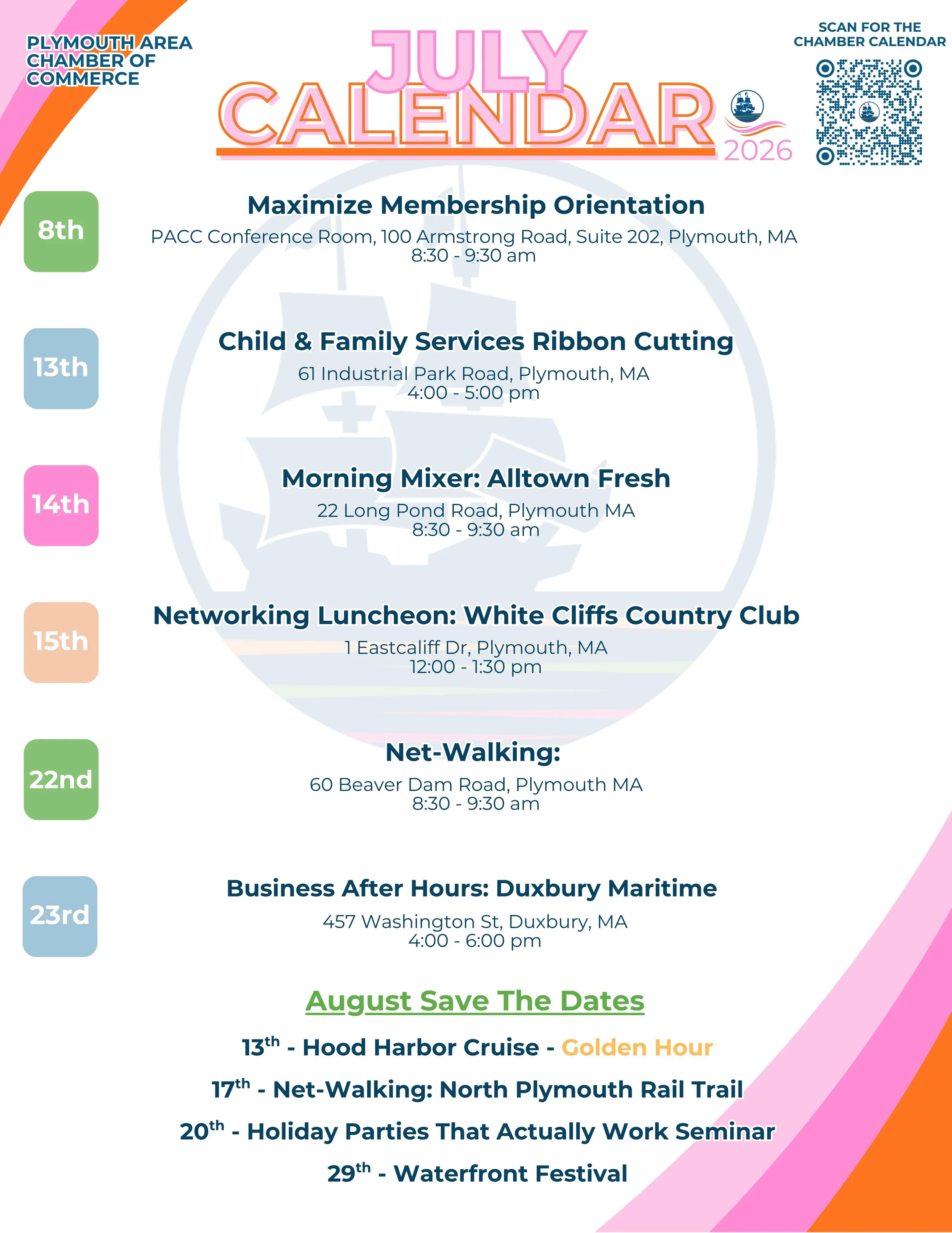 July Events Calendar