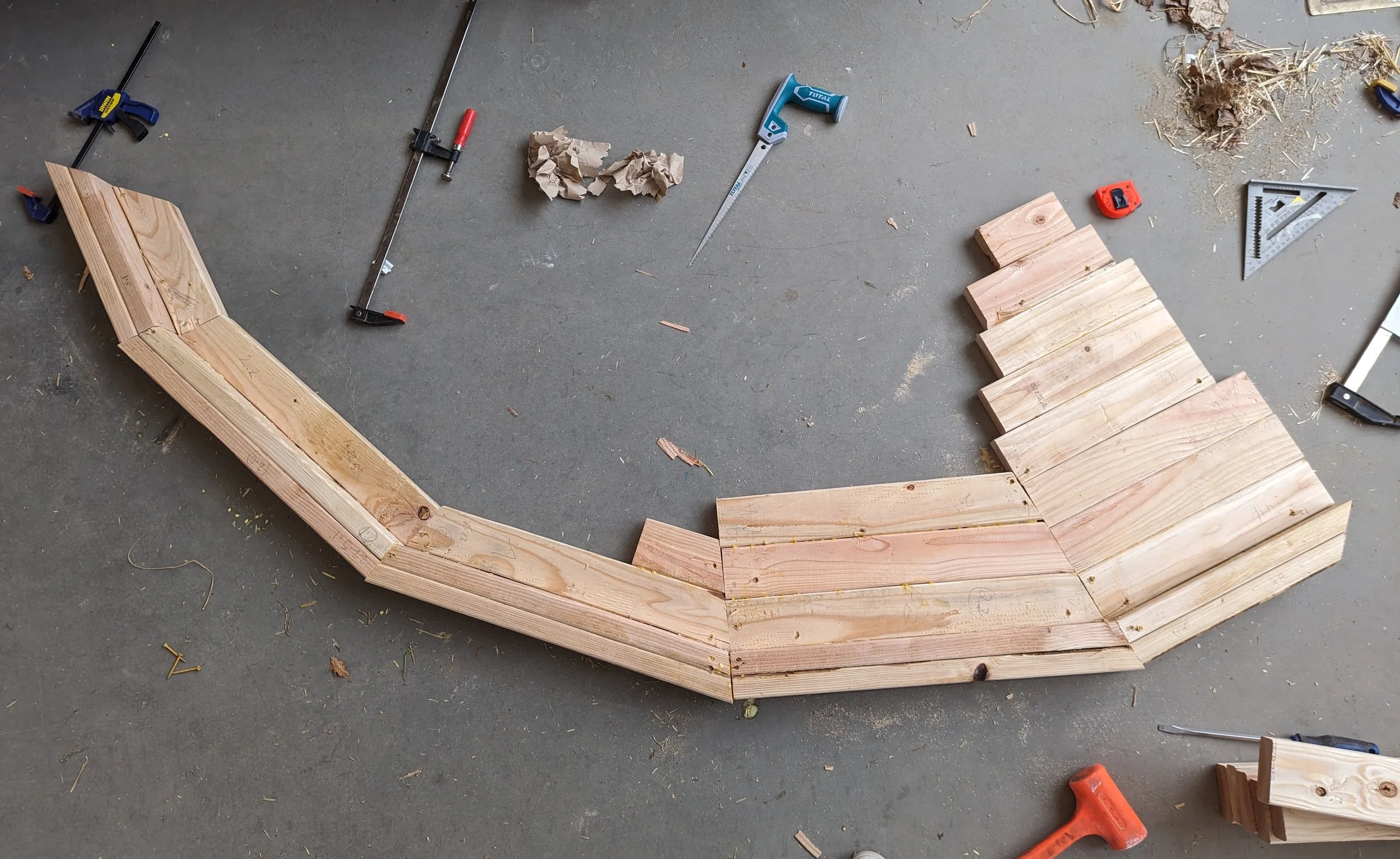 Progress photo chair leg before shaving