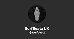 Logo for SurfBeatz UK, featuring a surfboard icon and text