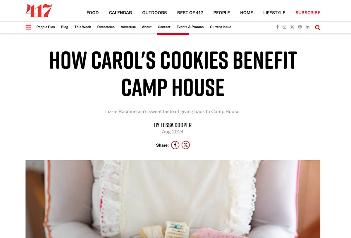 417mag feature of carol camp cookies Springfield Missouri custom cookie bakery confectionary