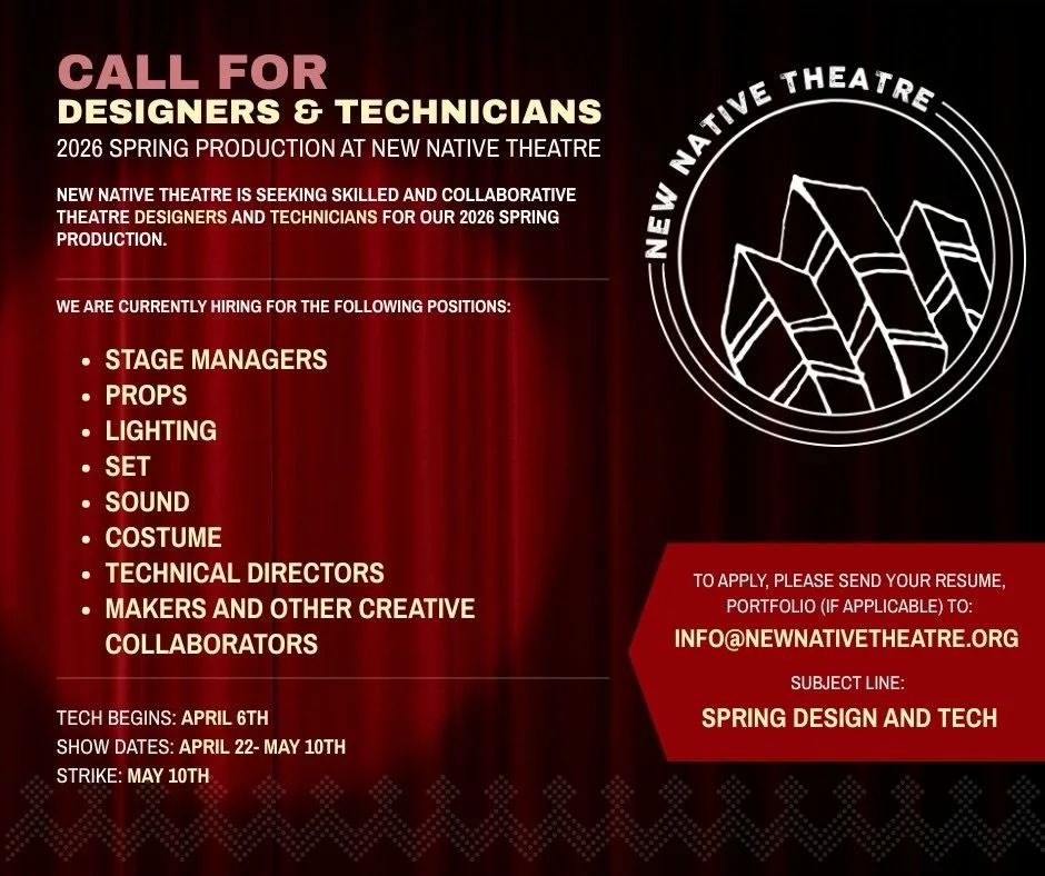 ✨🚨SPRING PLAY ALERT 🚨✨

We&rsquo;re looking for Designers + Technicians for our 2026 Spring production, The Bird Blind. 

⭐️Positions we are hiring for:
Stage Managers
Props 
Lighting 
Set 
Sound 
Costume
Technical Directors 
Makers and other creat