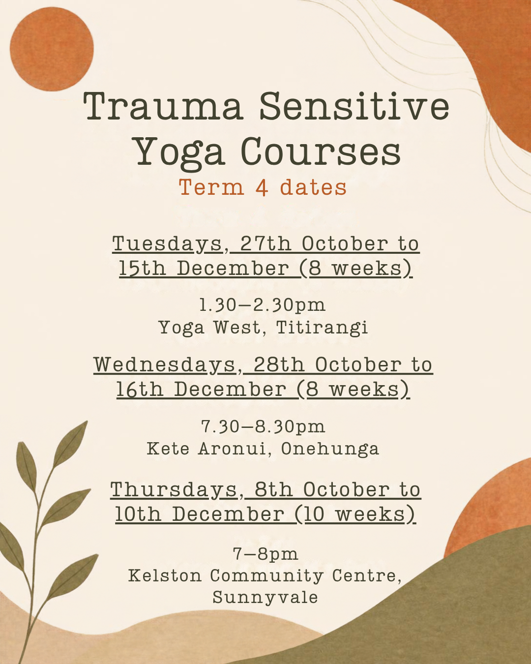 trauma sensitive yoga course auckland