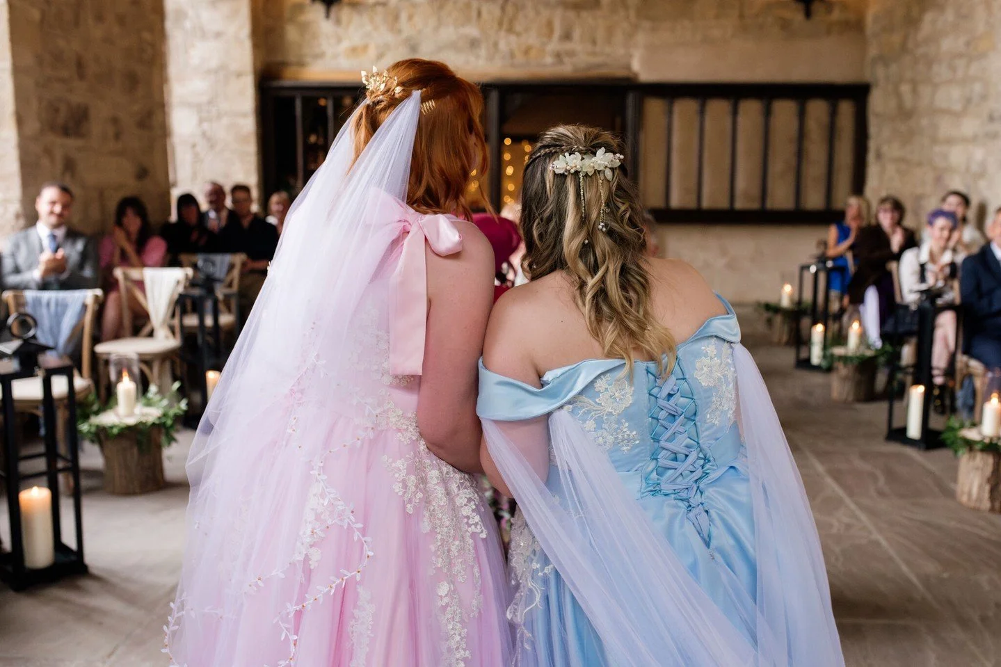 Poppy &amp; Sammy taking in the good vibes at the end of their intimate wedding ceremony at The Priest's House, North Yorkshire 💗 

Photographer: @laurabarehamphotography
Venue: @the_priests_house
Dresses: Made by the brides
Entertainment: @dj_yorks