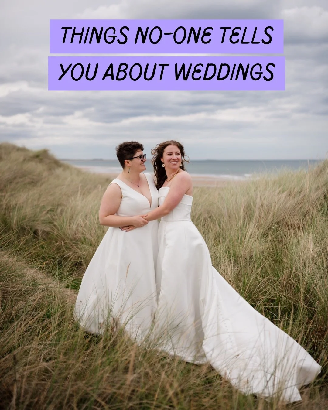 Things no one might have told you about weddings, through the medium of Yaz &amp; Eilidh&rsquo;s marvellous wedding day at The Barn on the Bay, Northumberland 🌊

If you&rsquo;re in the general vicinity of the sea on your wedding day, I truly cannot 