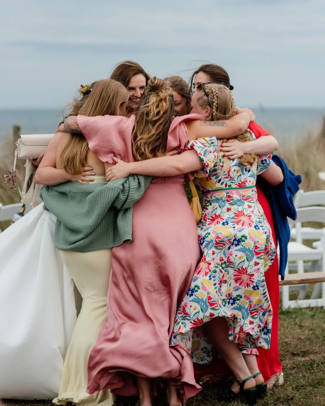 The story behind this photo, which might be the most accurate, no-holds barred picture of friendship I've ever taken.

This is Eilidh and her mates right after the ceremony, completely overtaken with love and elation after Eilidh married her soulmate