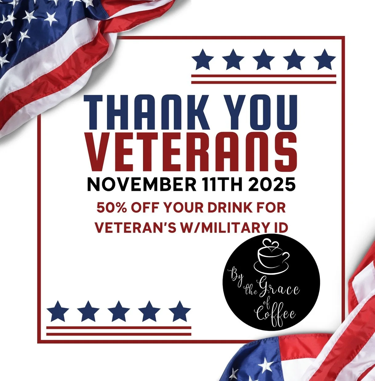 To all of our Veterans, come see us tomorrow and allow us to make you something delicious. ❤️🇺🇸

Thank you for your service.