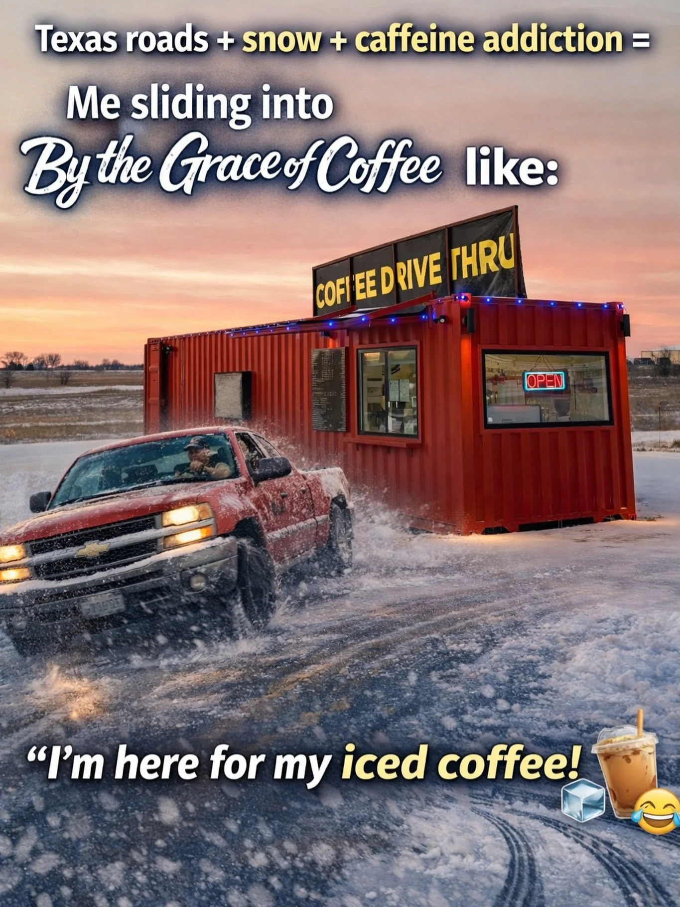 Both stores are open! Our plan is to be open until 7pm today!

My take on roads: highways all have at least one clear lane, some have been completely plowed. Middle turnaround spots have a lot of snow piled up from the plows, small cars may get stuck