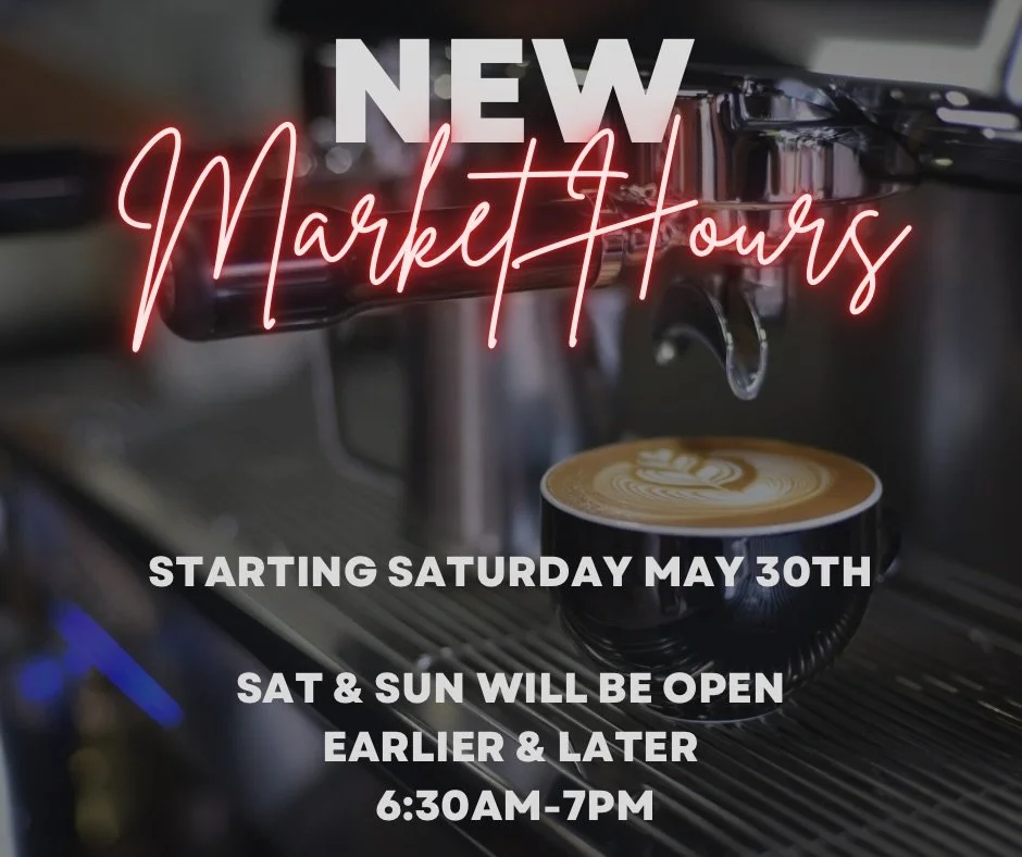 GOOD NEWS!!!!

You may have noticed our team has grown over the last month or so, we&rsquo;ve been preparing for something!! Our weekend hours at our market location are expanding AND we&rsquo;ve added additional coverage to some typically busier day