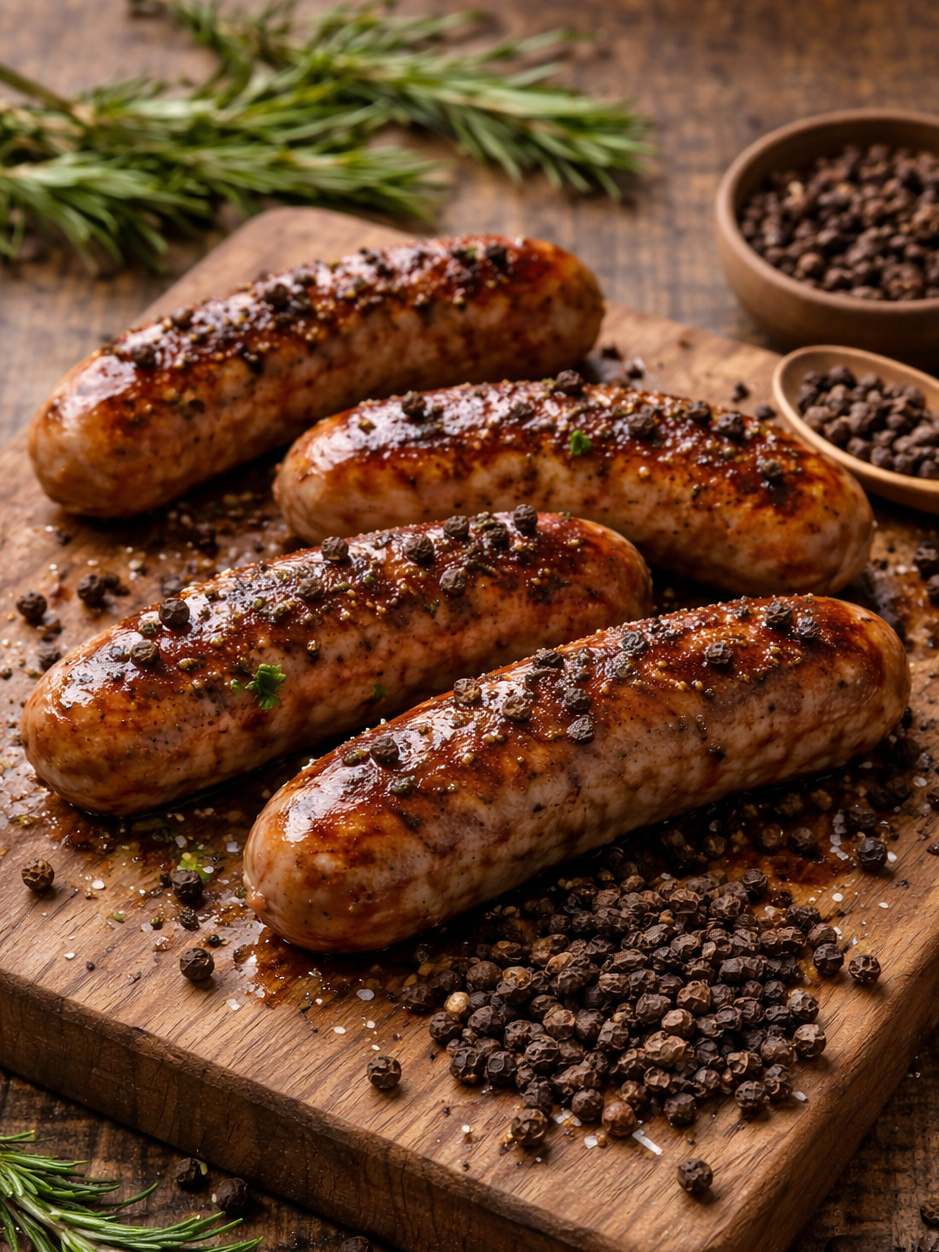 Cracked Black Pepper Pork Sausages