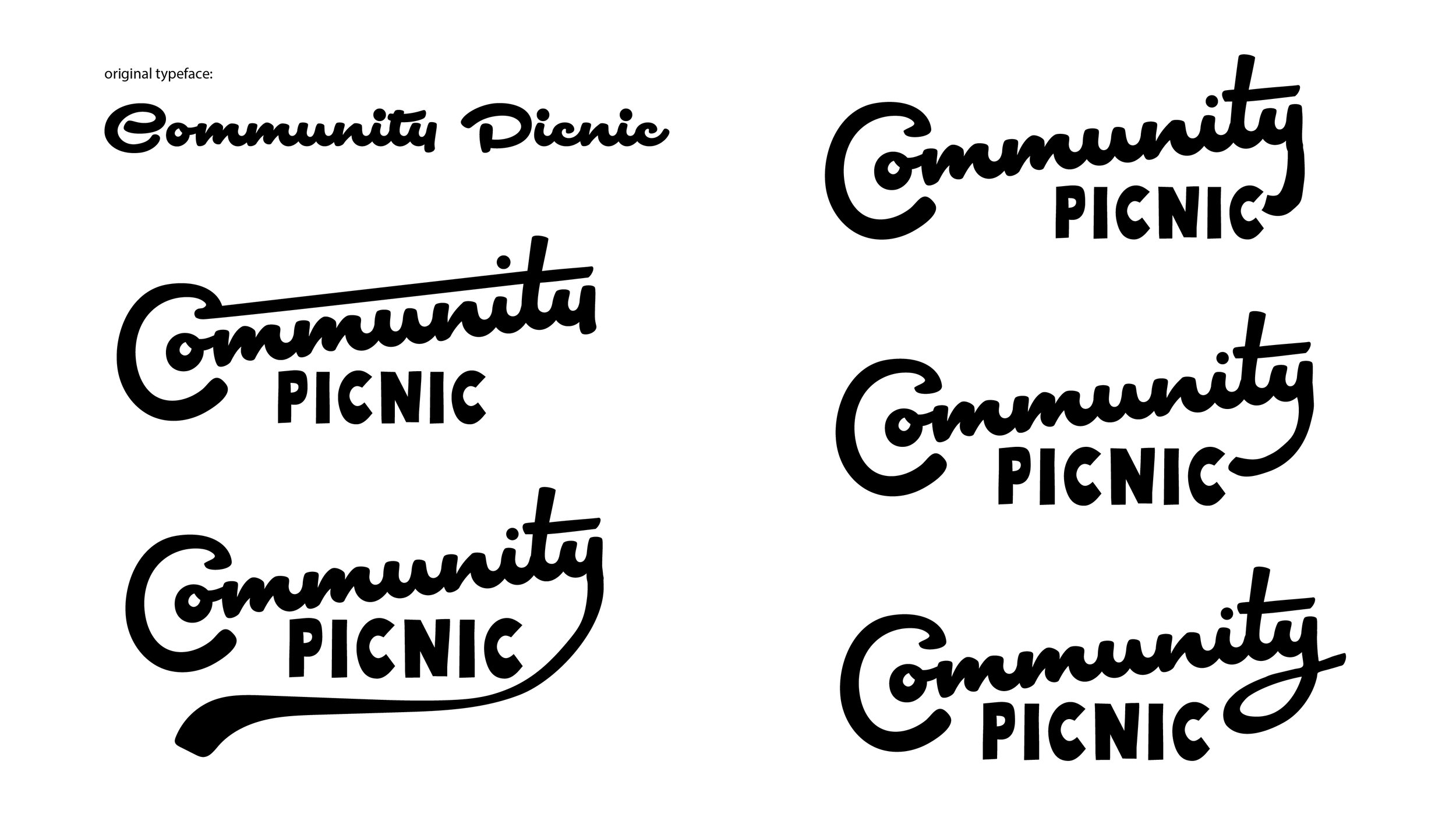 Initial type and illustration explorations