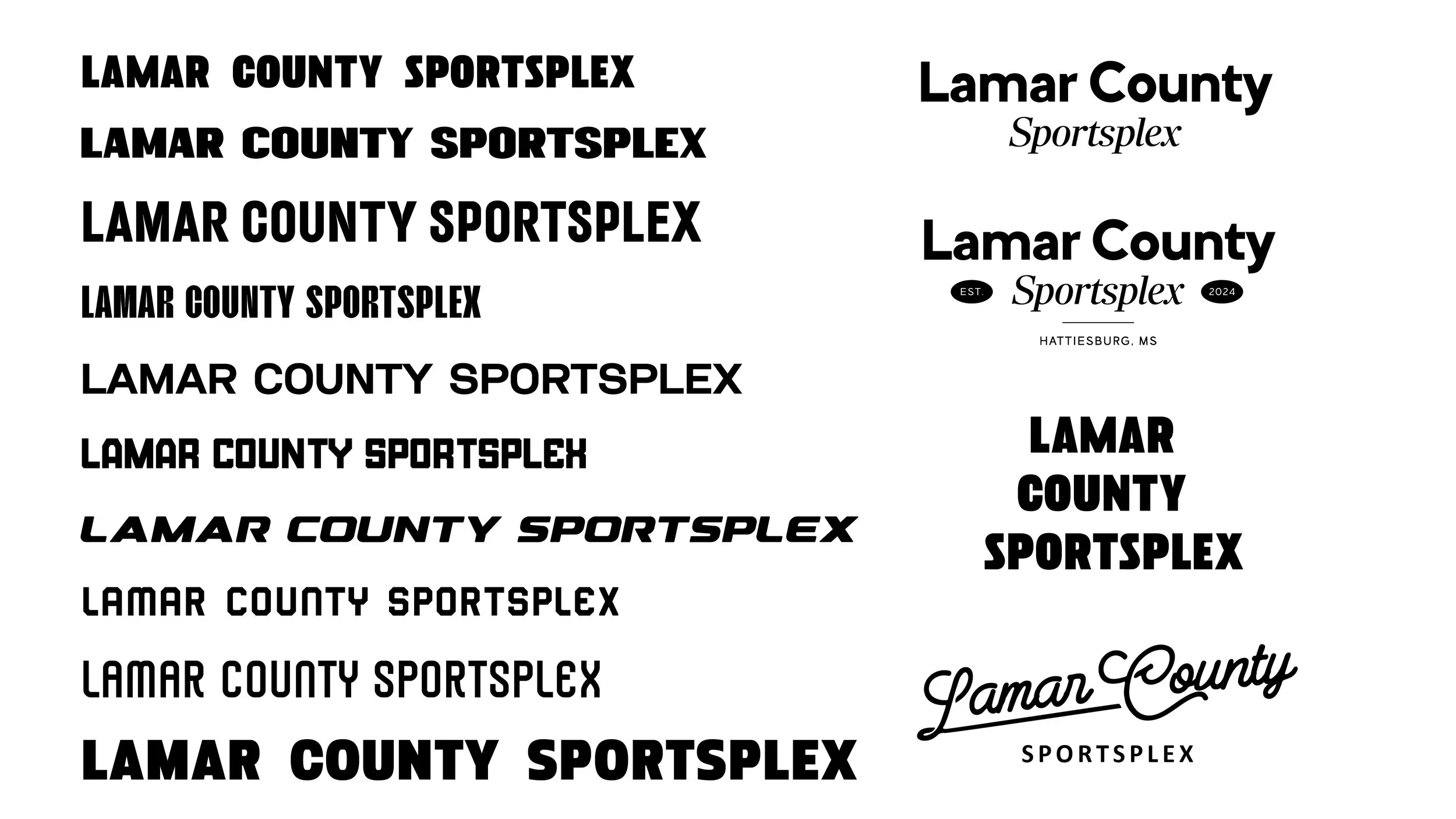 Initial logo and type drafts