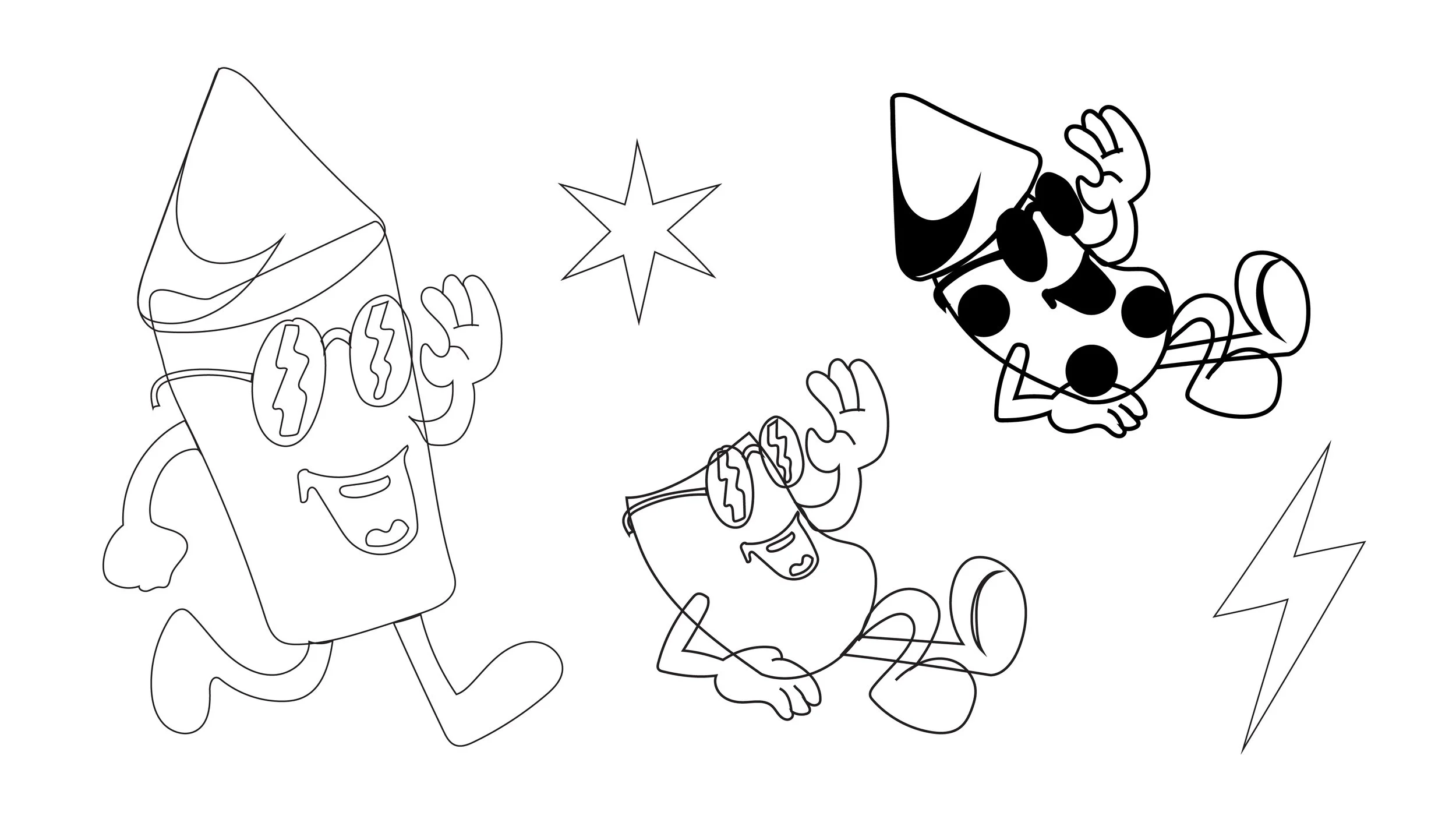 Initial type and illustration explorations