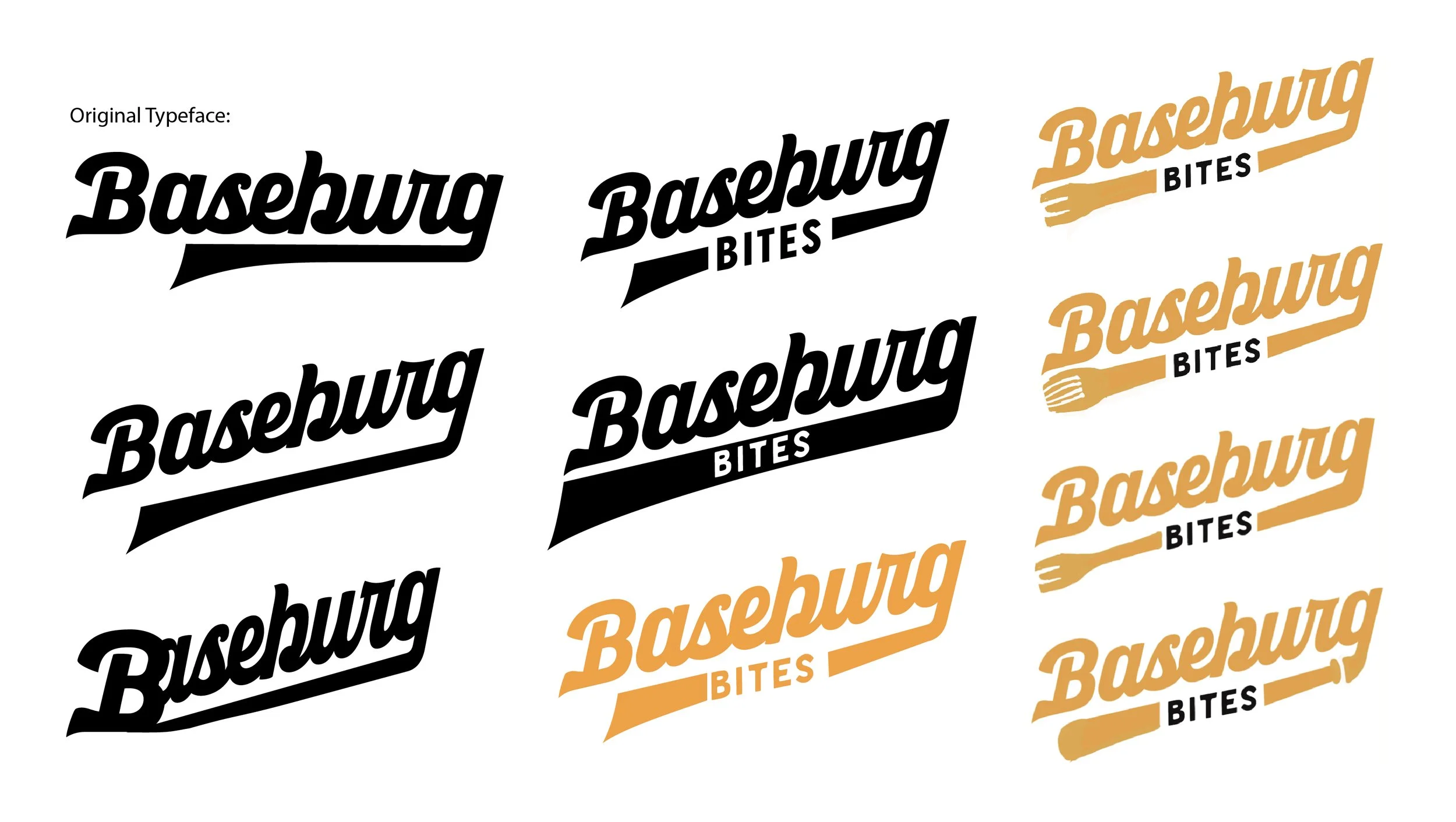 Initial type and logo explorations