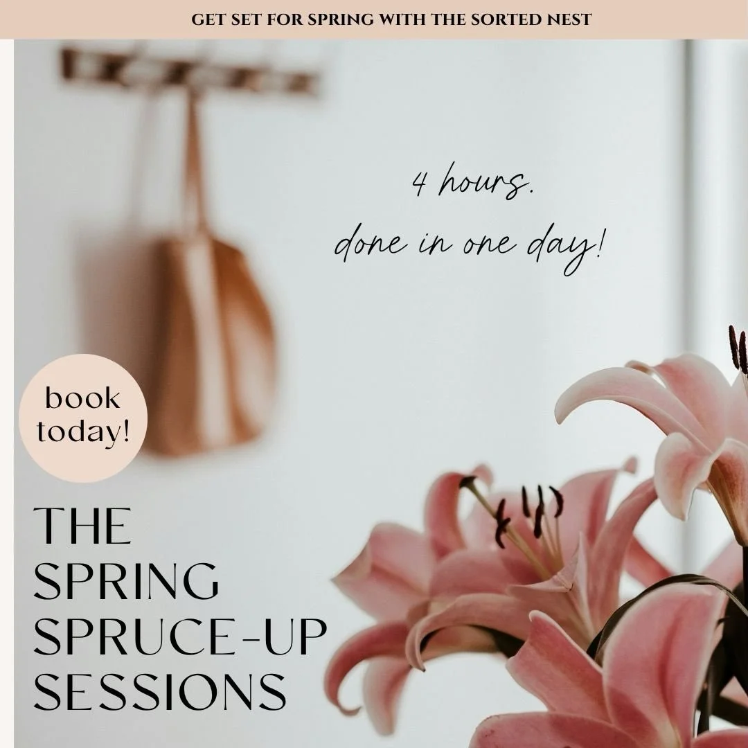 🌸 SPRING SPRUCE-UP SESSIONS 🌸

Still living in winter survival mode? I can help.

If your entryway is overflowing, closets don&rsquo;t match the weather, winter decorations are cramping your spring vibes and the toys have officially taken over&hell