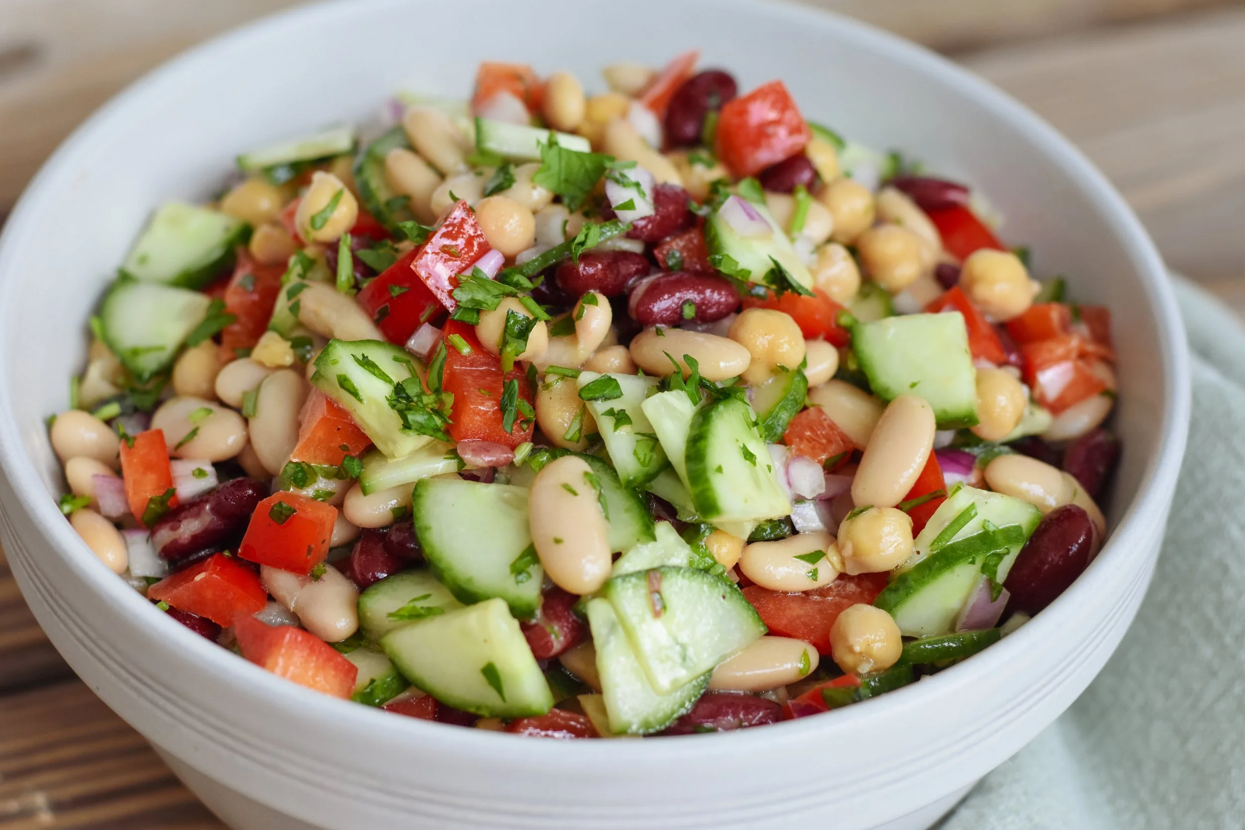 Three-Bean Mediterranean  Salad