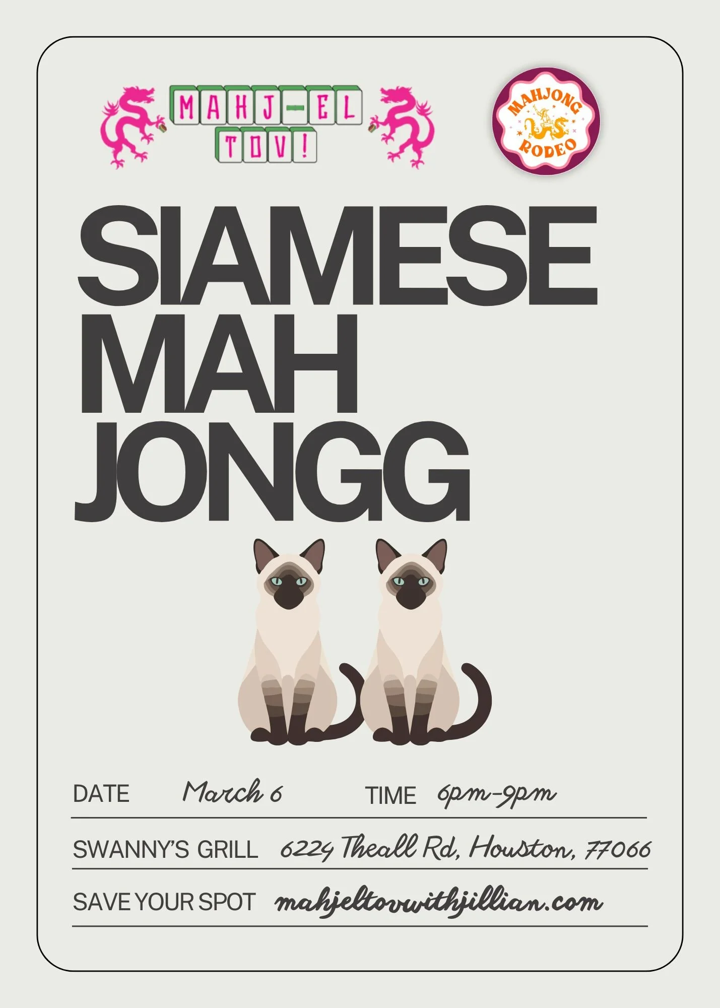Siamese Mah Jongg @ Swanny's Grill