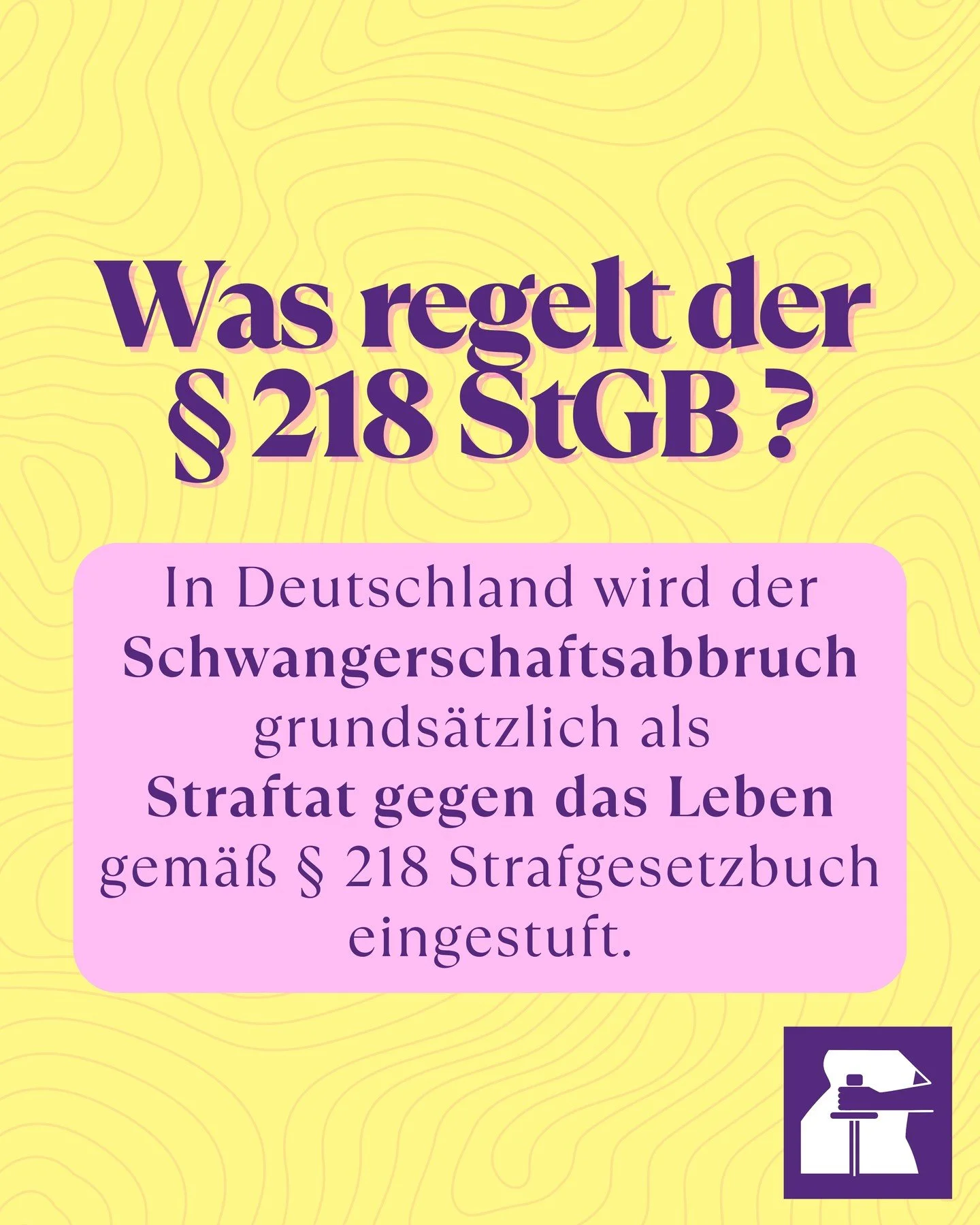 Aufkl&auml;rung statt Stigmatisierung. 
Heute steht bei uns der &sect; 218 StGB auf dem Pr&uuml;fstand.

#reproduktivegerechtigkeit #reproductiverights #reproductivejustice #Schwangerschaftsabbruch #218stgb #Recht #Soziologie #Medizin #Gesellschaft #