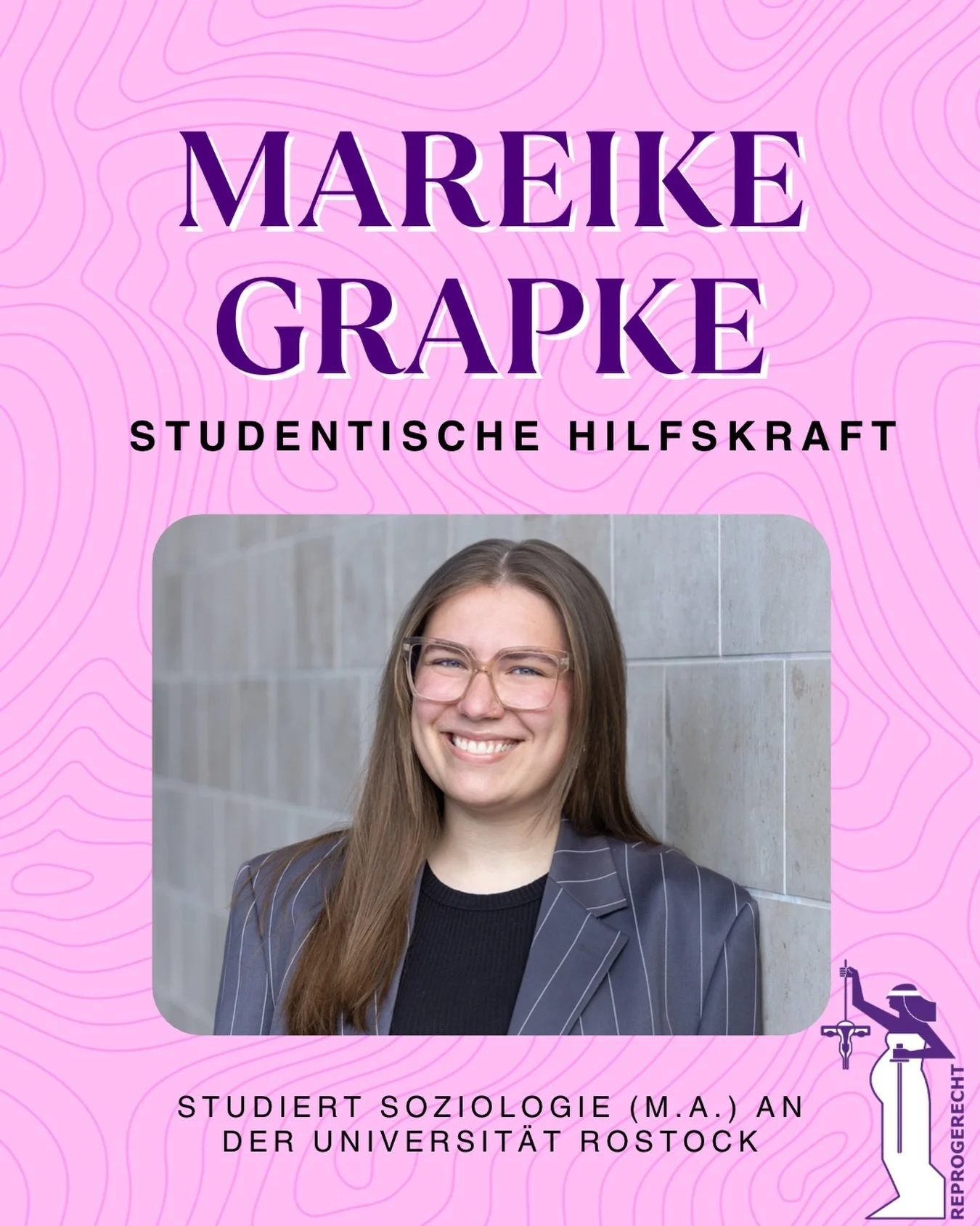 ✨Heute stellen wir euch unsere studentische Hilfskraft Mareike Grapke vor.✨
Mareike Grapke studiert Soziologie (M.A.) an der Universit&auml;t Rostock und ist Mitarbeiterin des Forschungsnetzwerks ReproGerecht.
Zuvor studierte sie Soziologie und Erzie