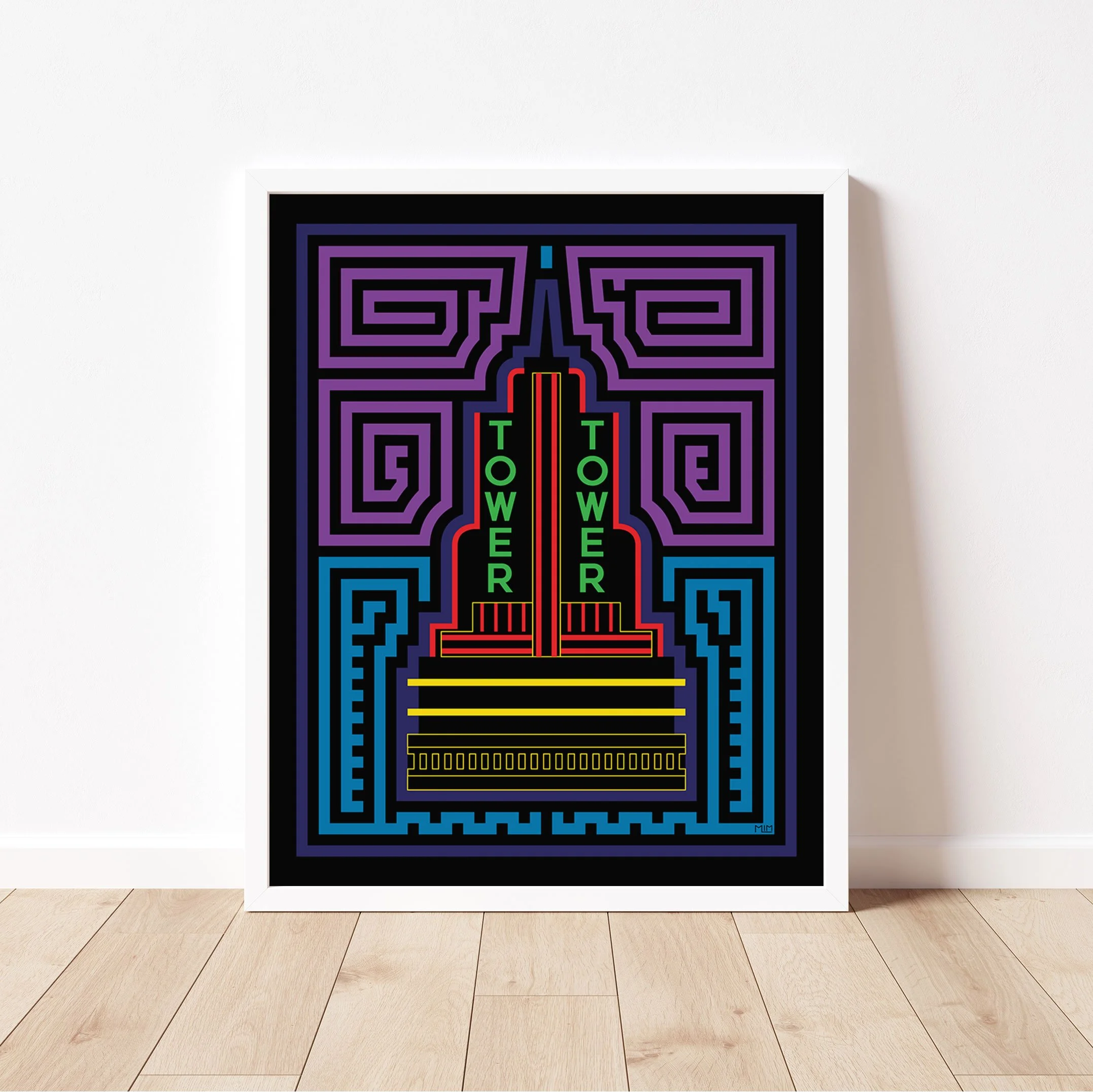 Sacramento Tower Theater at Night Print